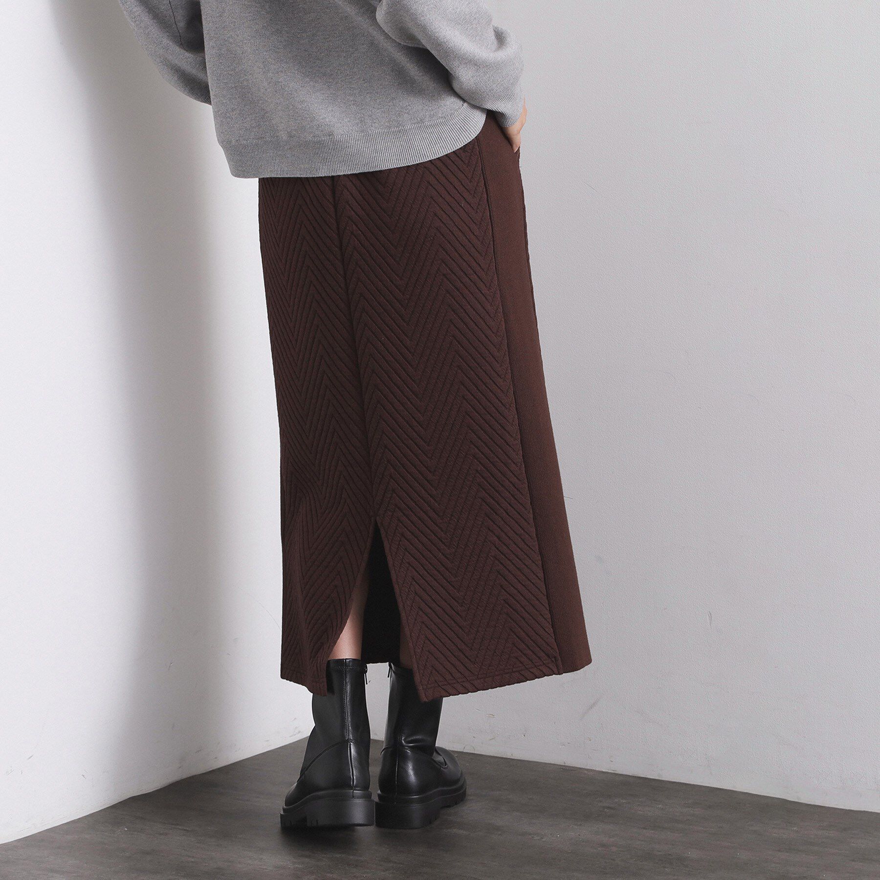 OPAQUE.CLIP「キルティングイージーナロースカート【洗濯機OK】」|スカート|