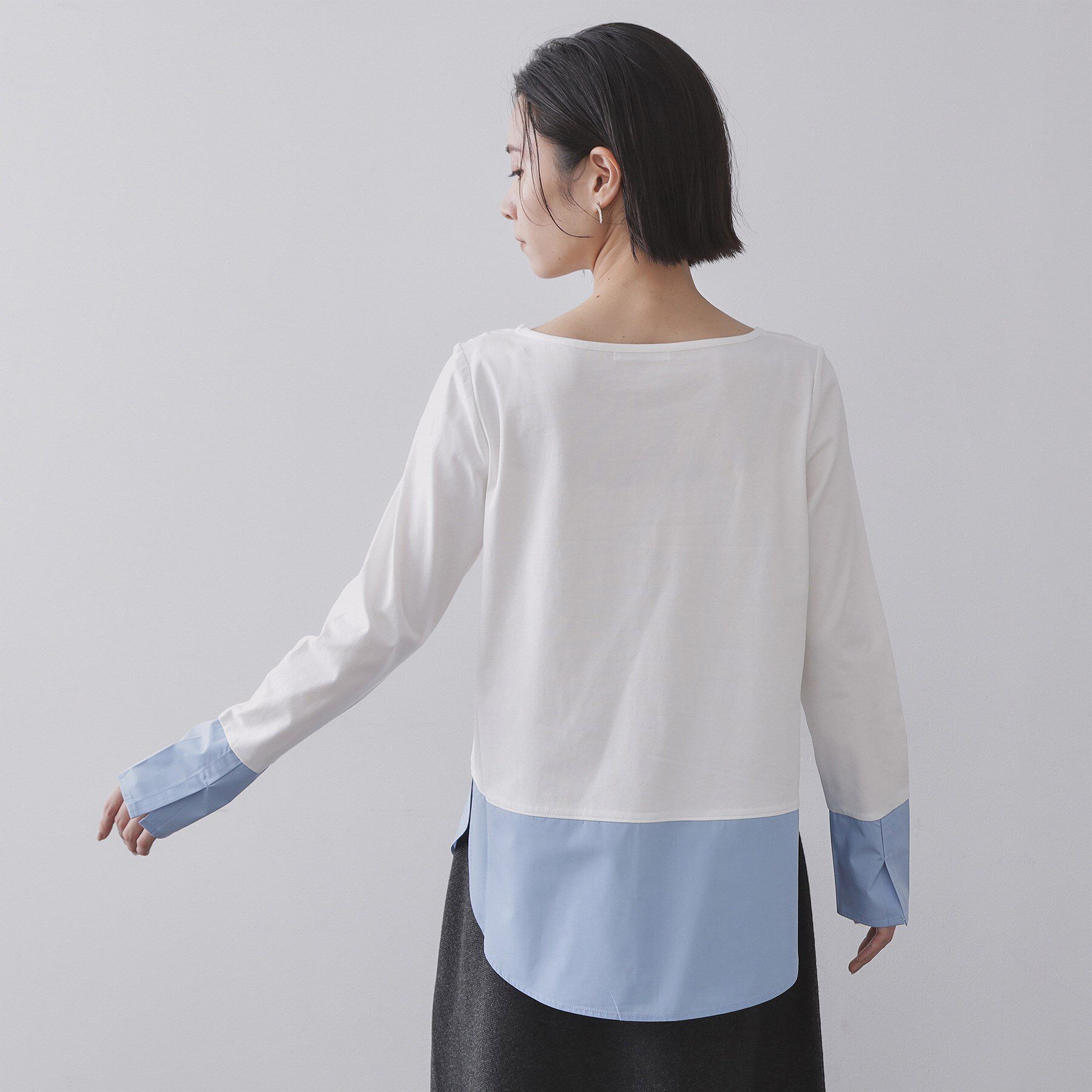 OPAQUE.CLIP「シャツドッキングカットソー【洗濯機OK】」|Tシャツ・カットソー|