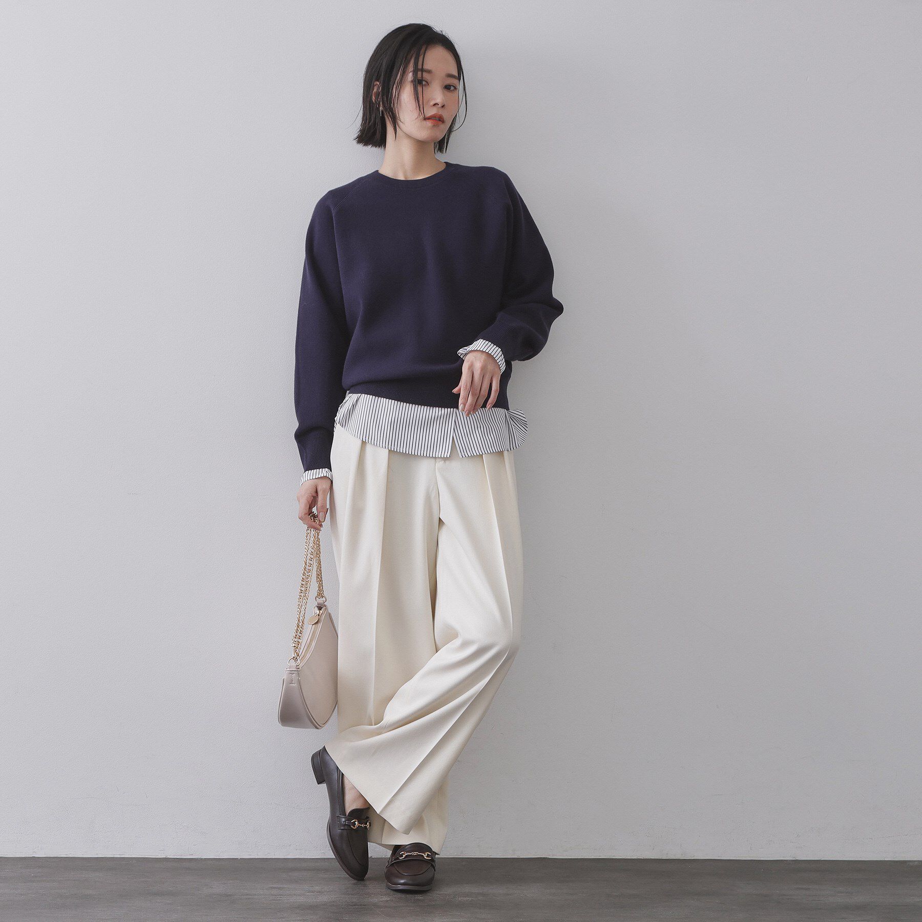 OPAQUE.CLIP「シャツドッキングカットソー【洗濯機OK】」|Tシャツ・カットソー|