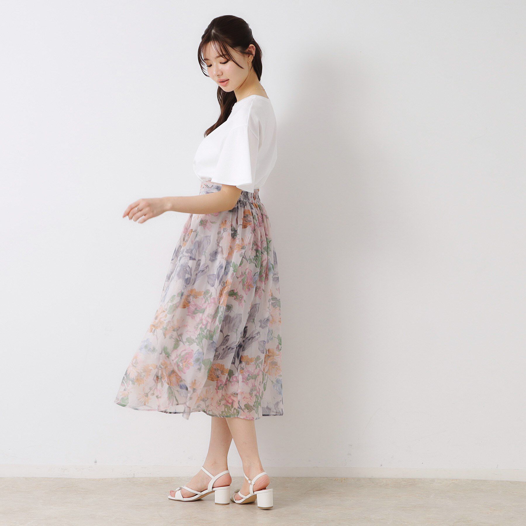 Couture broach「【一枚で着映える・華やか・上品】Summerオーガンフルールスカート」|スカート|