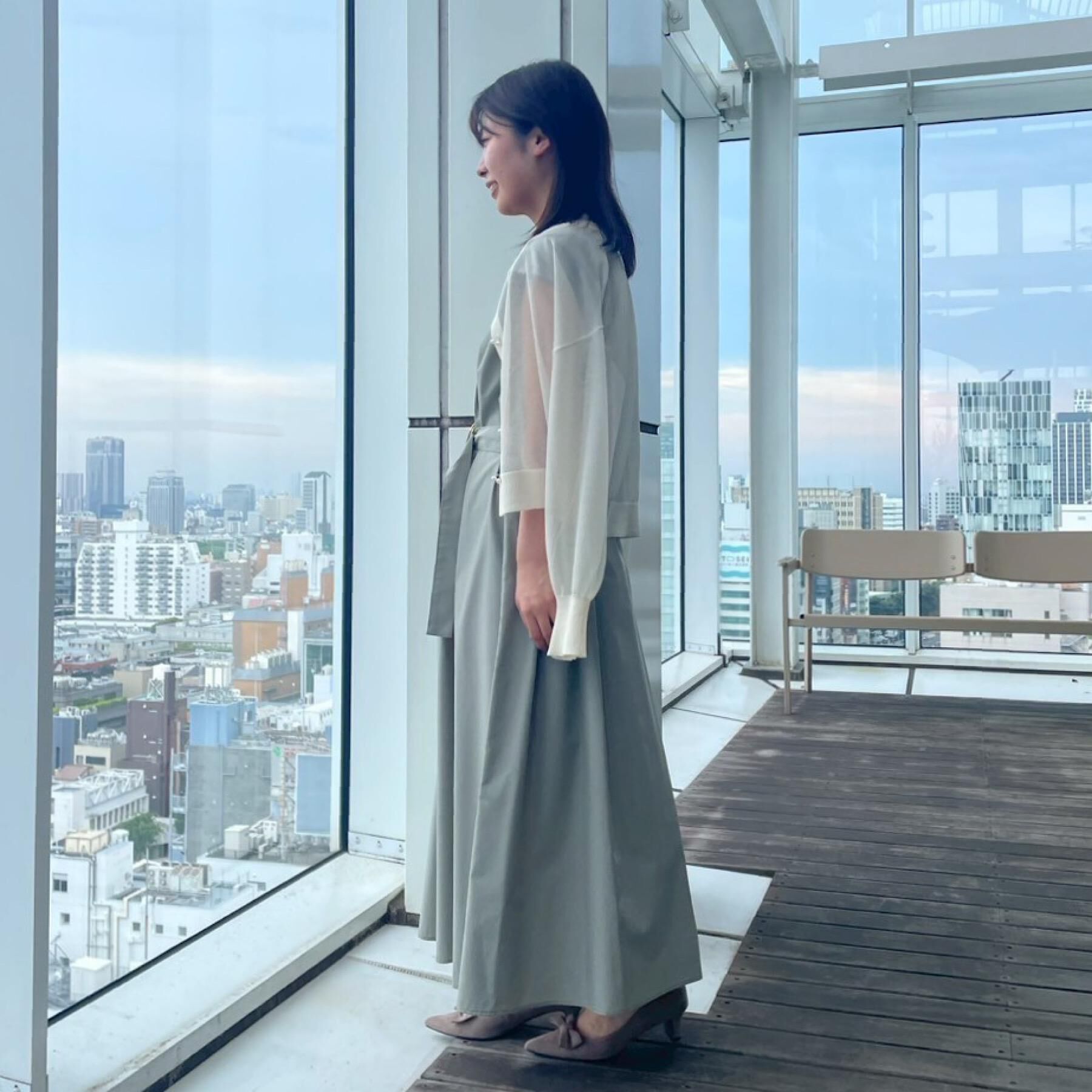 Couture broach「【Aライン・細見え】フロントタックシャツワンピース」|ワンピース|