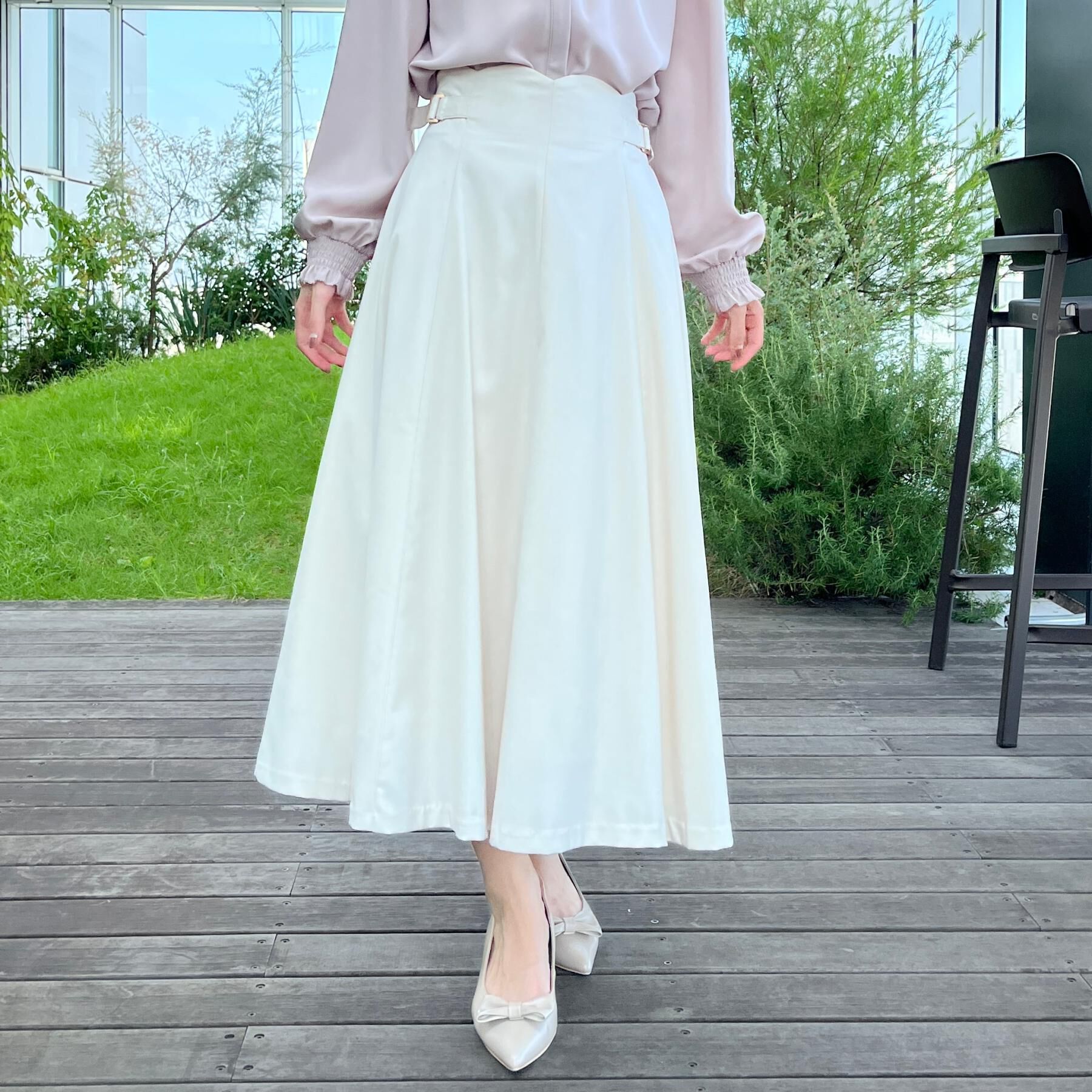 Couture broach「【大人可愛い・通勤】スカラウエスト サイドベルト パネルスカート」|スカート|