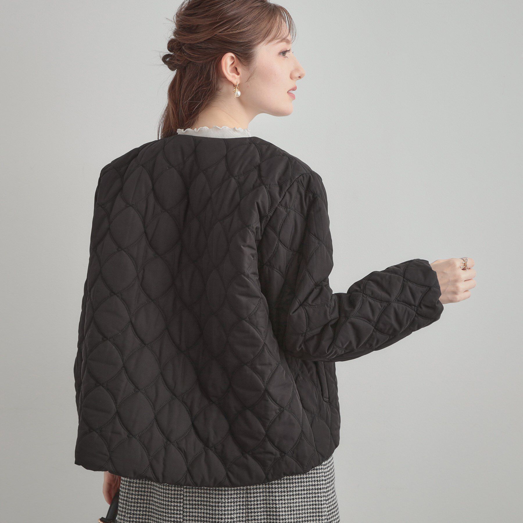 Couture broach「【撥水・大人可愛い】リボンキルティングジャケット」|ブルゾン・スタジャン|