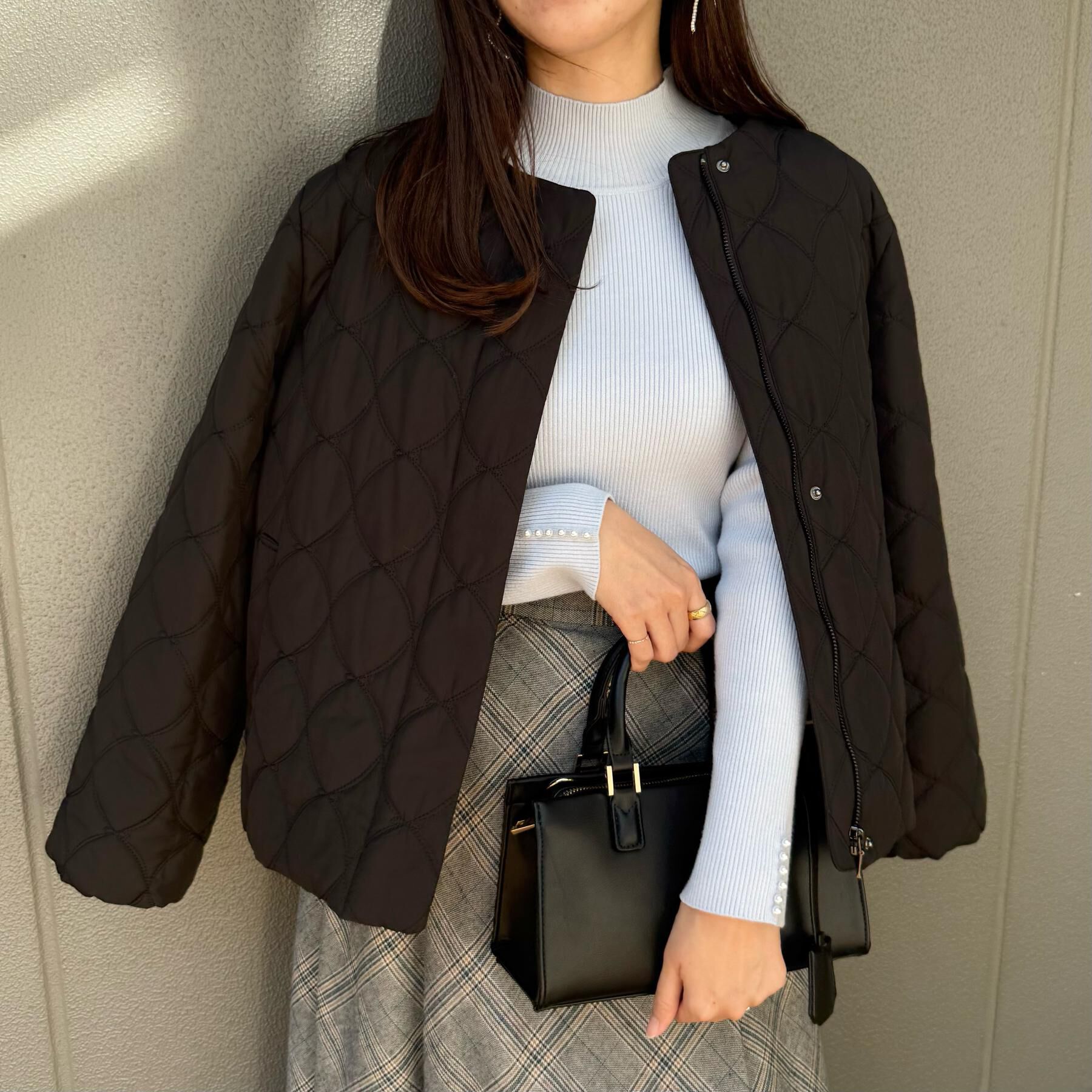 Couture broach「【撥水・大人可愛い】リボンキルティングジャケット」|ブルゾン・スタジャン|