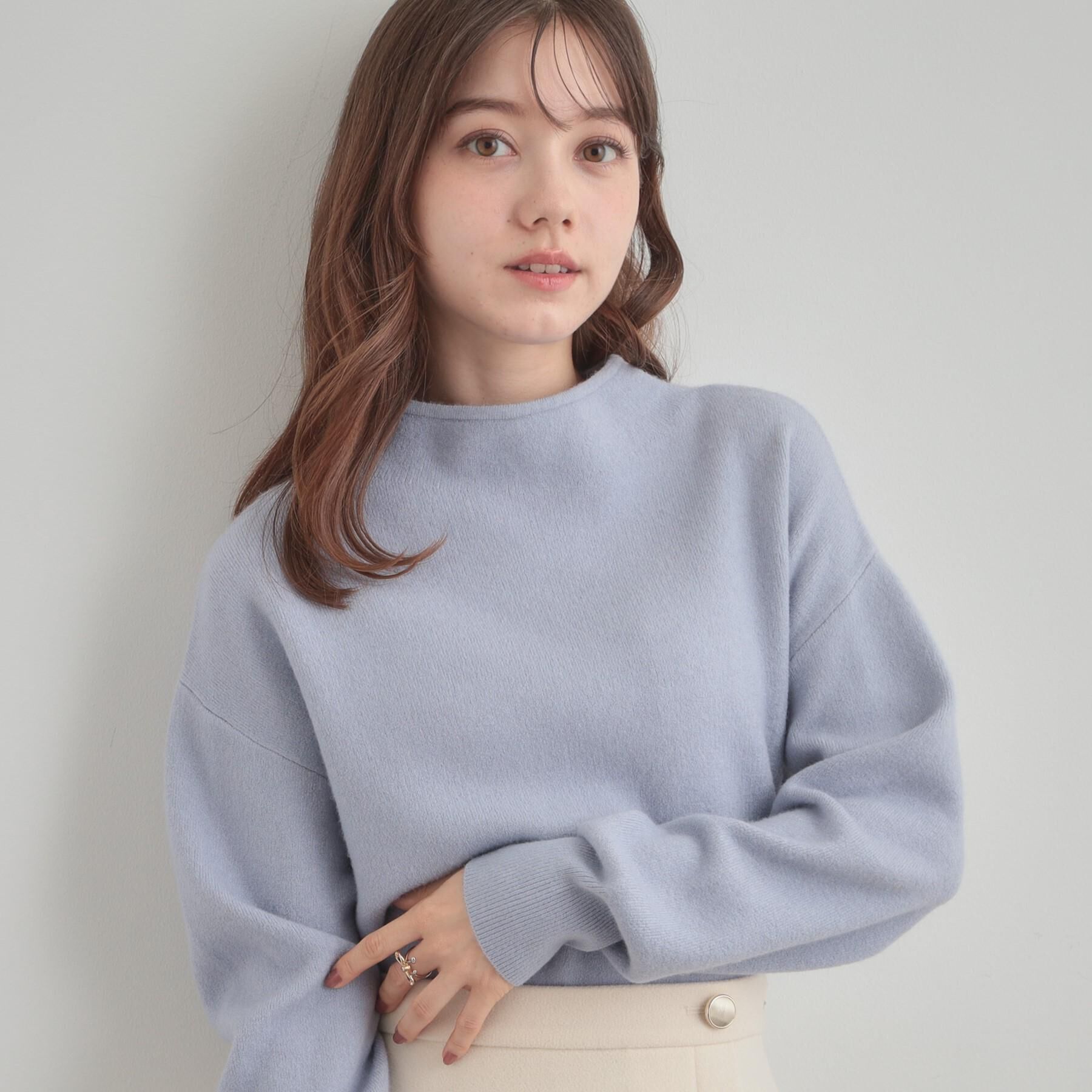 Couture broach「【ゆるふわ・通勤】リッシュアンゴラ バックパール調ニット」|ニット・セーター|