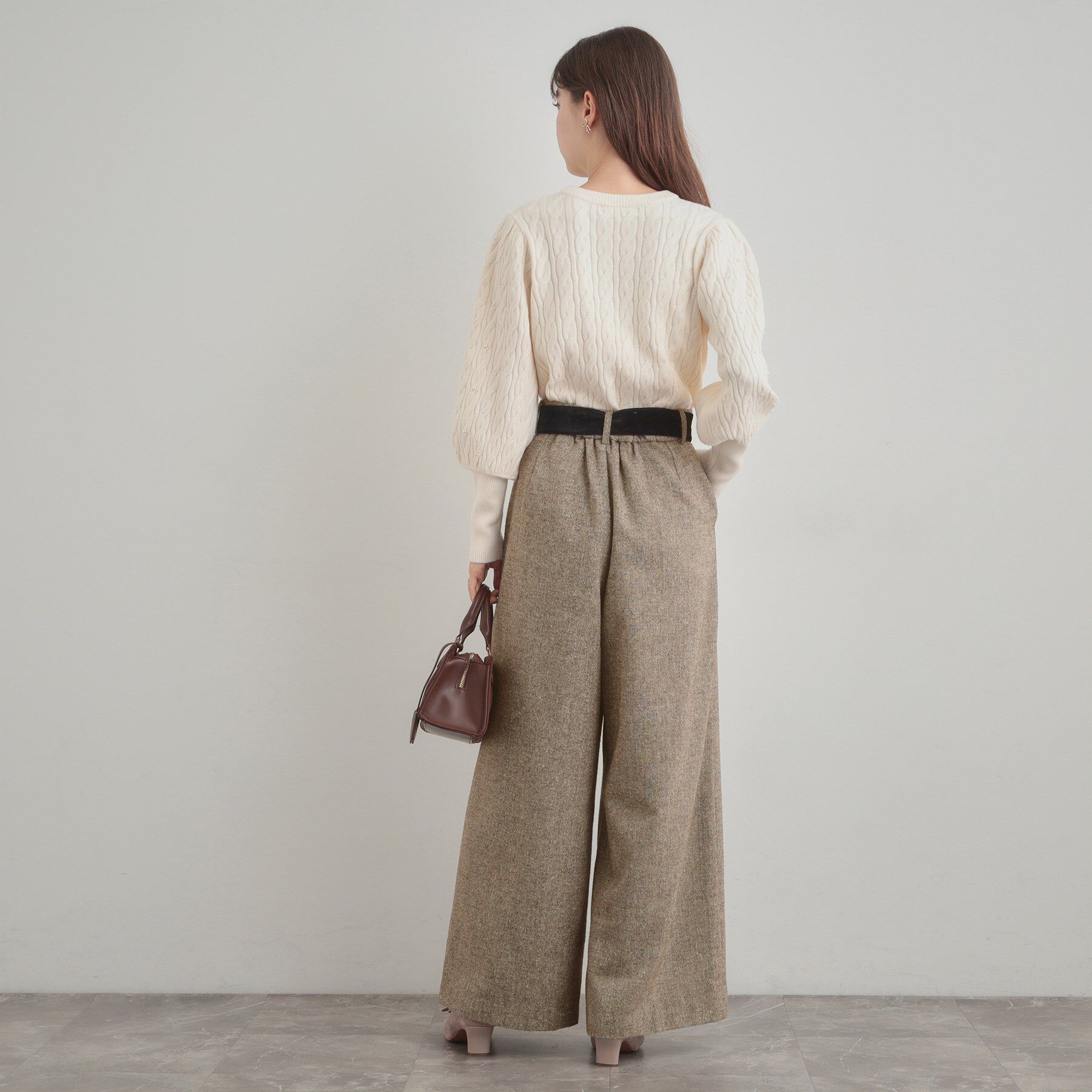 Couture broach「【上品華やか・通勤】ラメツイード ワイドパンツ」|その他|