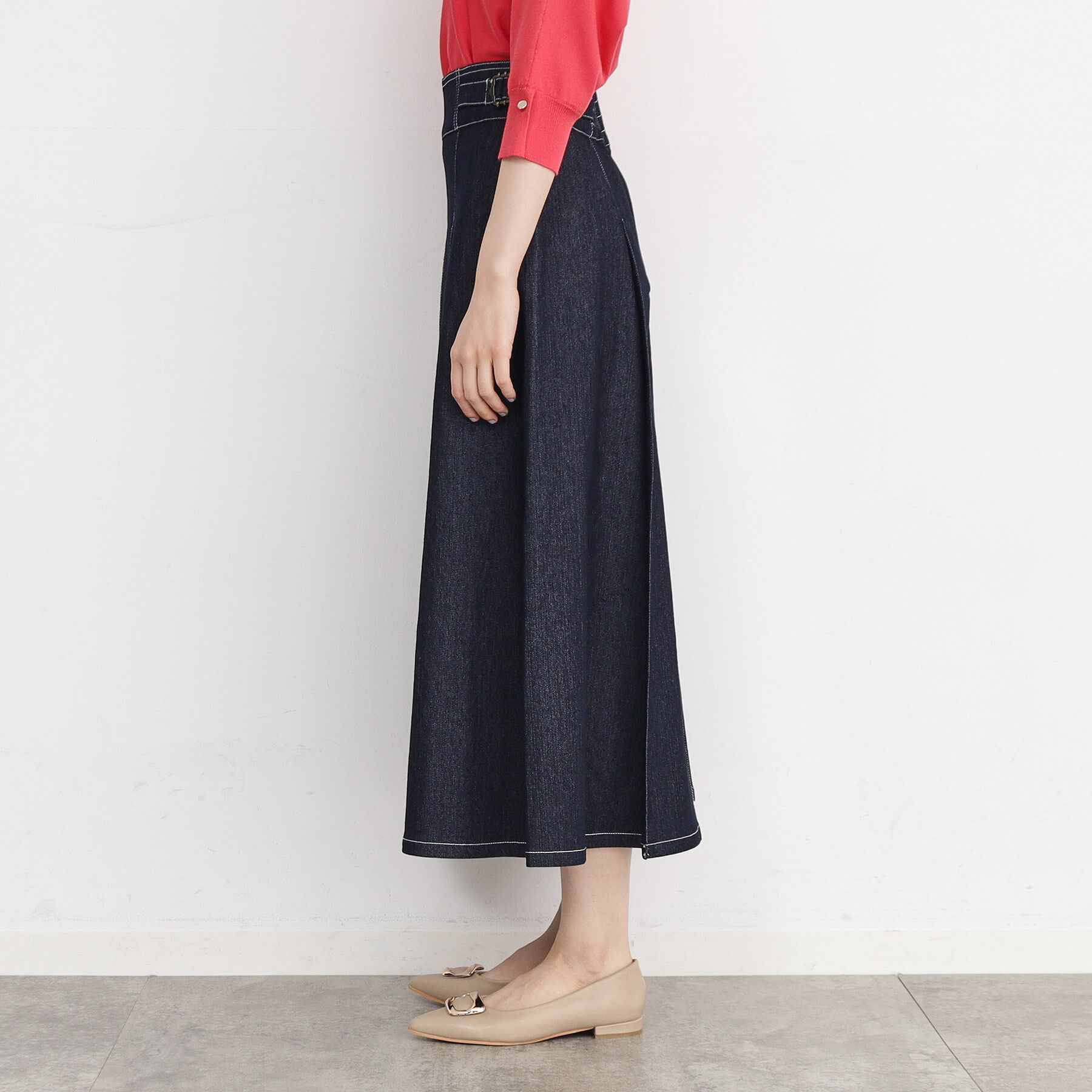 THE SHOP TK「【オールシーズン活躍！】デニムタックスカート/洗える」|スカート|