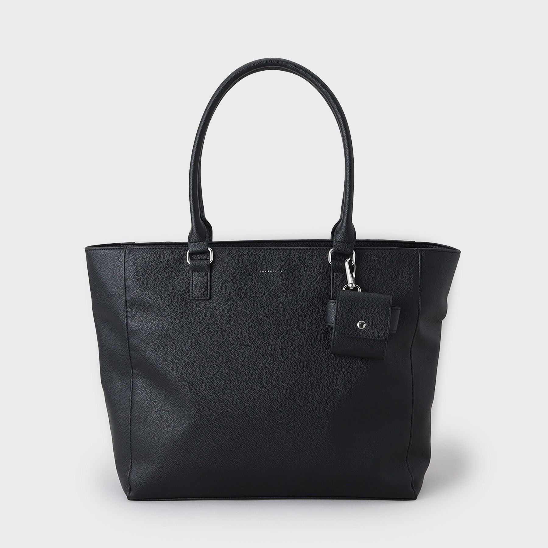 THE SHOP TK「【A4サイズ／ビジネスでも使える】合皮トートバッグ イヤホンケース付き」|トートバッグ|ブラック(919)