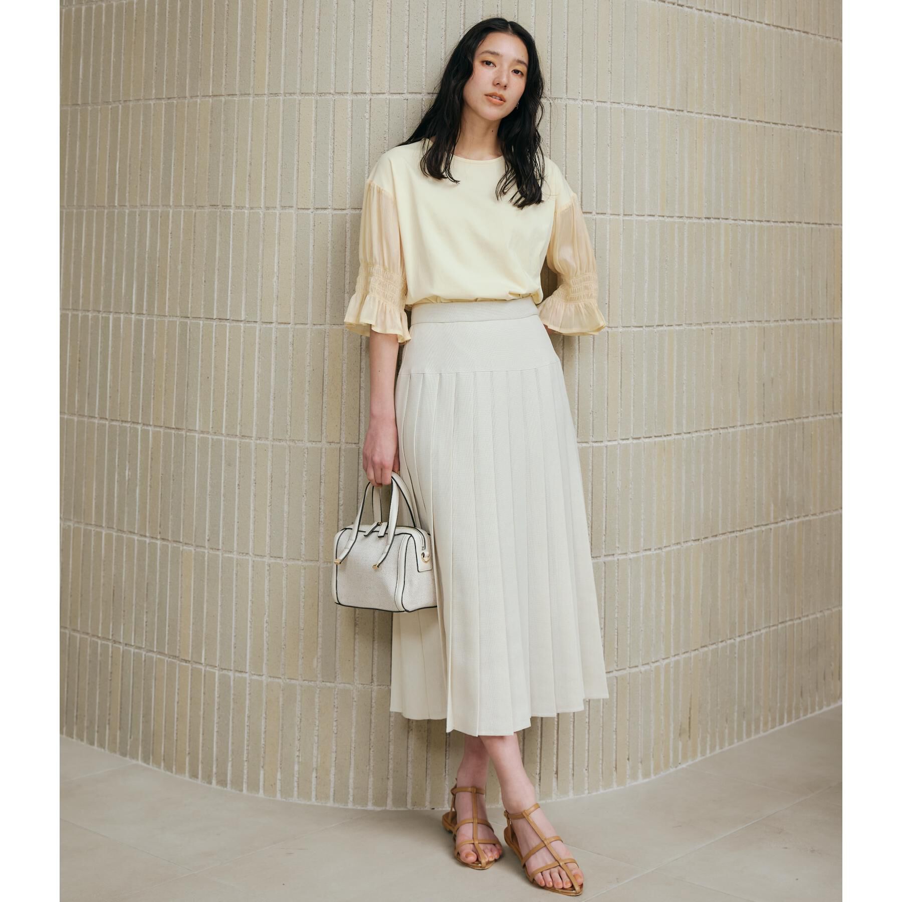 THE SHOP TK「袖シャーリングシアープルオーバー【洗濯機OK】」|Tシャツ・カットソー|