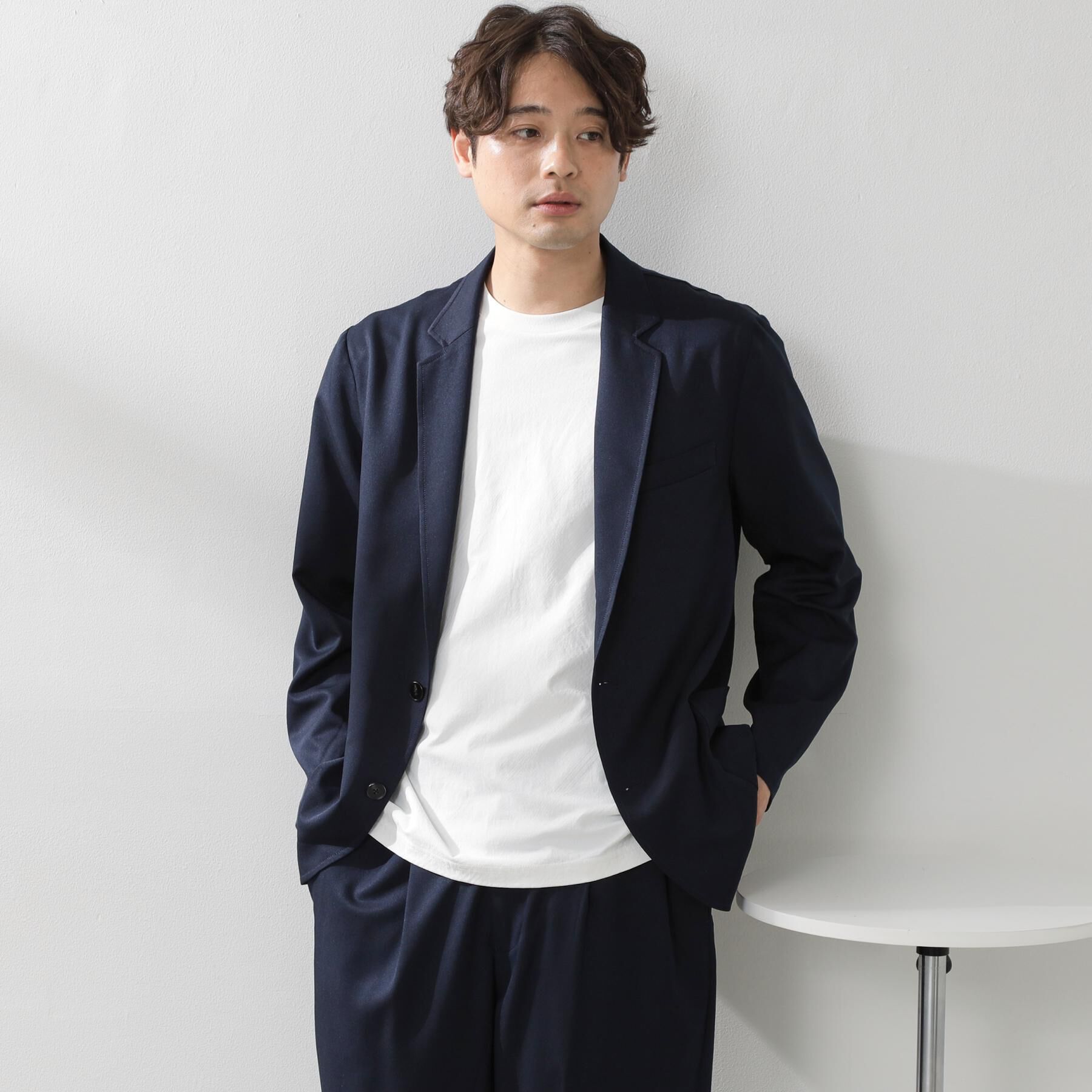 THE SHOP TK「スムースファイバーリラックスジャケット 【セットアップ可／UVカット／イージーケア／洗濯機OK】」|テーラードジャケット|