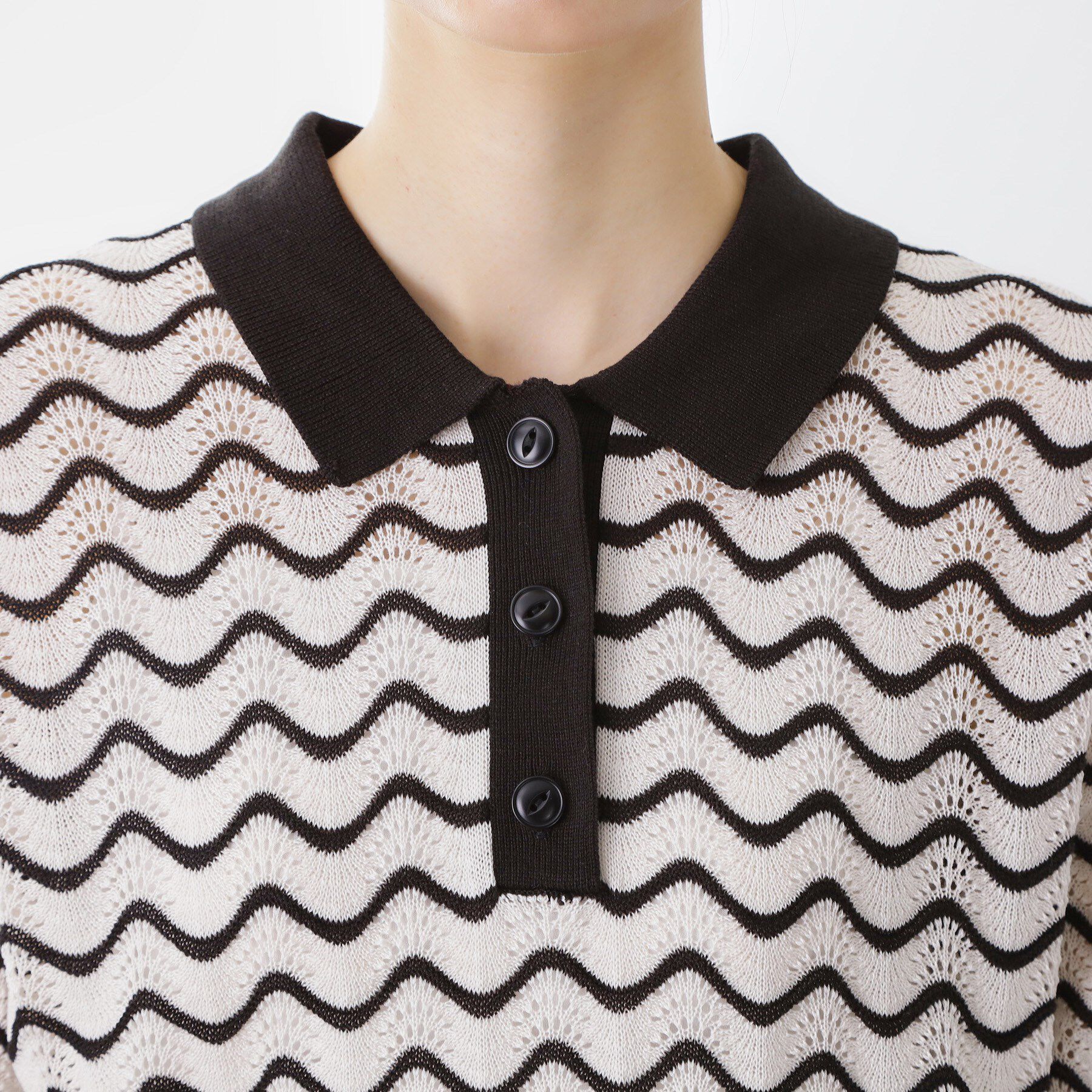 THE SHOP TK「【再入荷】柄アソートポロニットシャツ【洗濯機OK】」|ニット・セーター|