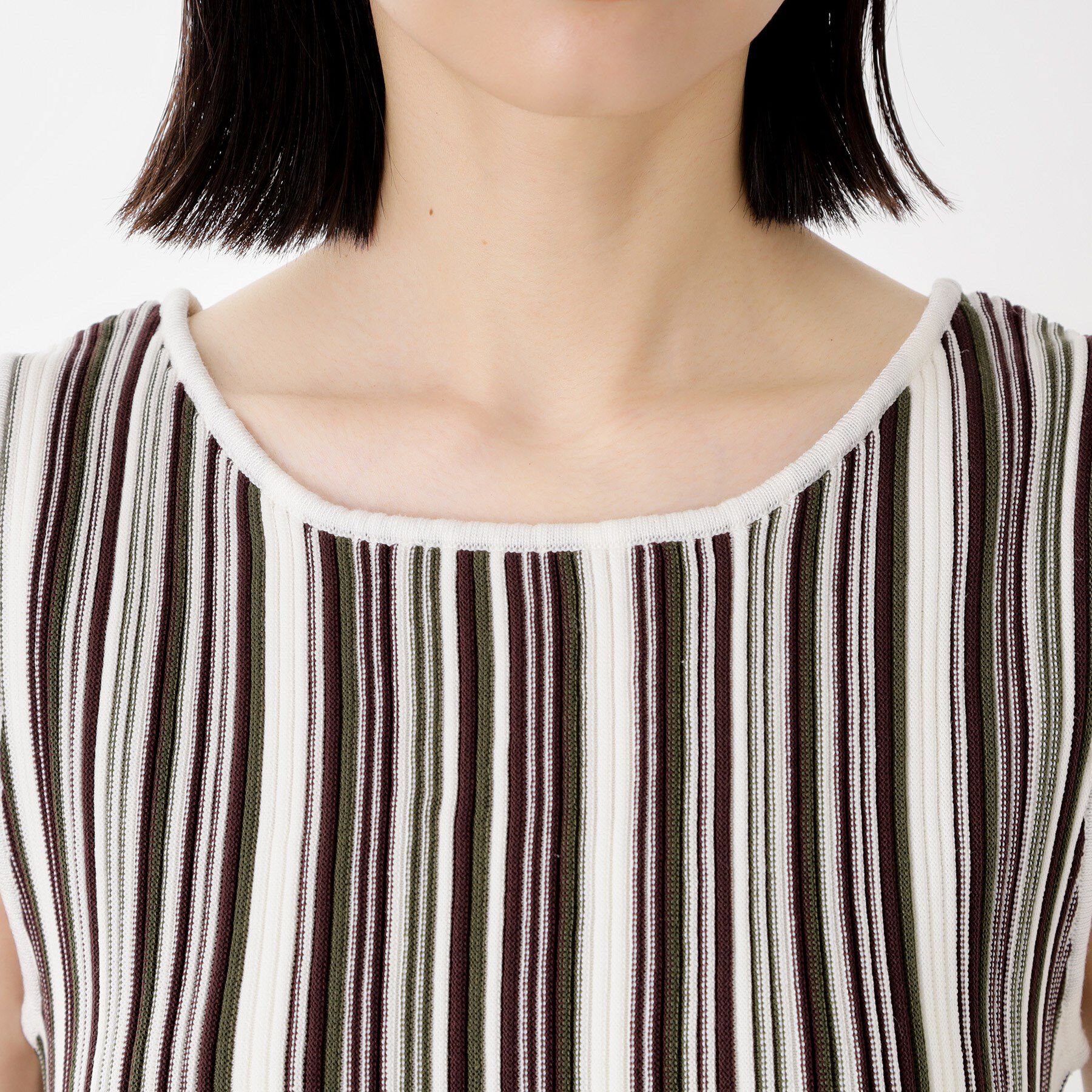 THE SHOP TK「ストライプ柄ニットタンク前後2WAY」|ニット・セーター|