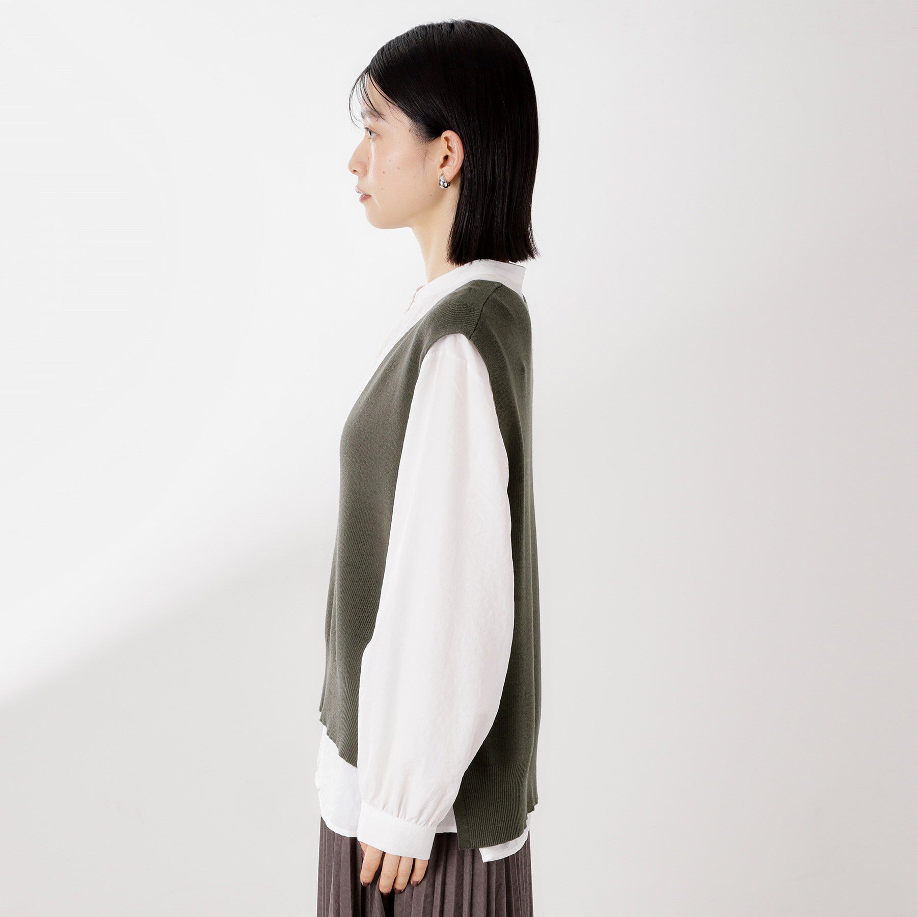 THE SHOP TK「【春まで着られる】ニットベスト＆ブラウスセット/洗濯機OK」|シャツ・ブラウス|