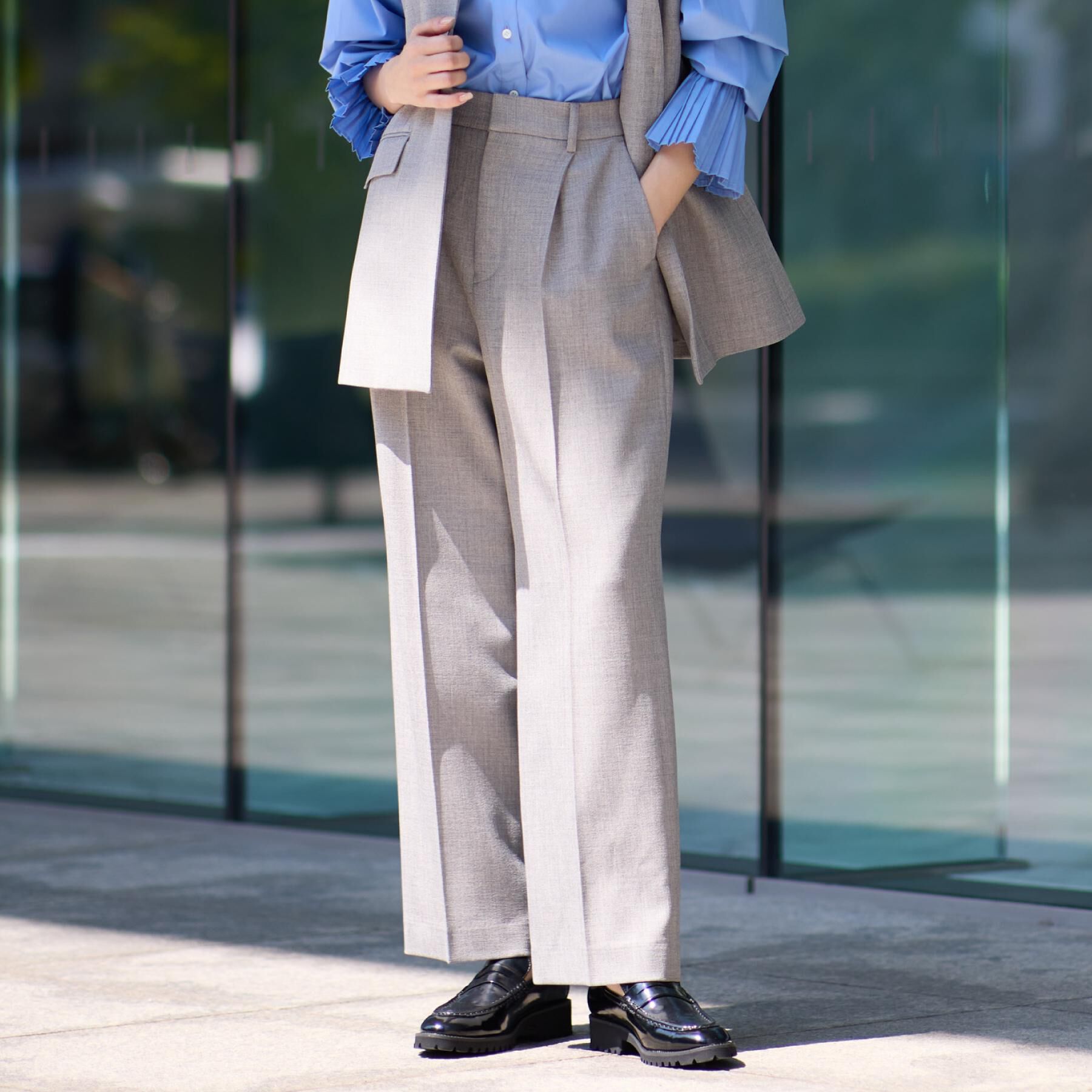 THE SHOP TK「ビジネスセミワイドパンツ【セットアップ可/洗濯機OK】/CAVIANシリーズ」|その他|