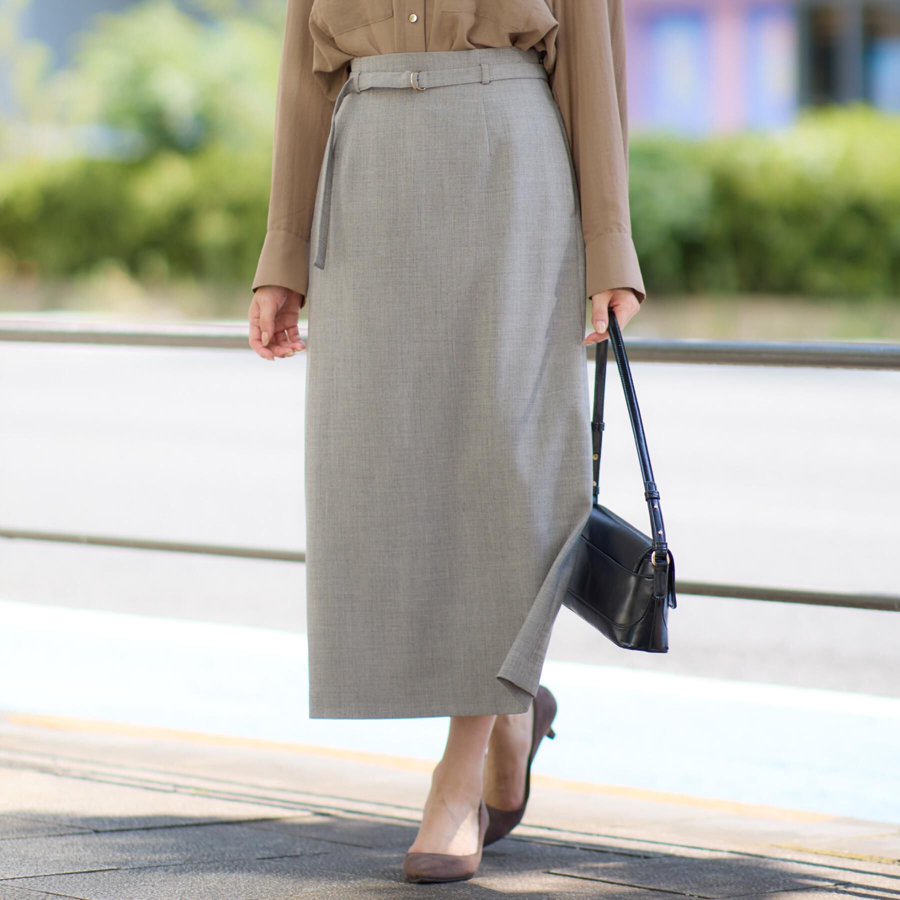 THE SHOP TK「ベルト付ナロースカート【セットアップ可】/CAVIANシリーズ」|スカート|