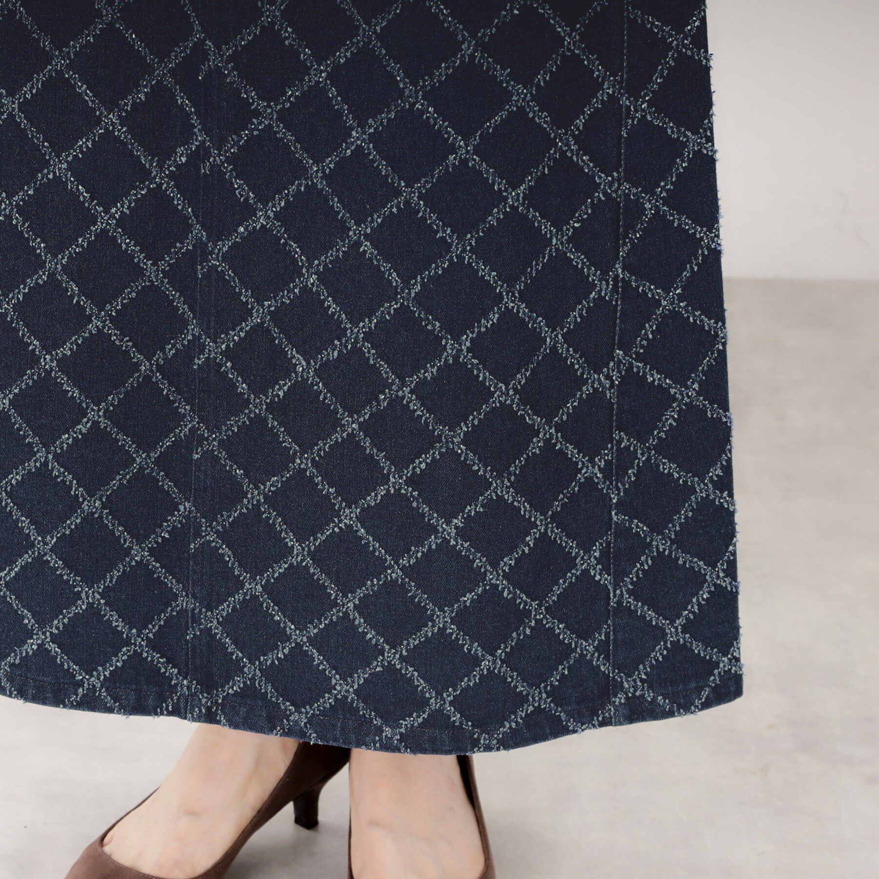 THE SHOP TK「ジャカードデニムロングスカート【洗濯機OK】」|スカート|