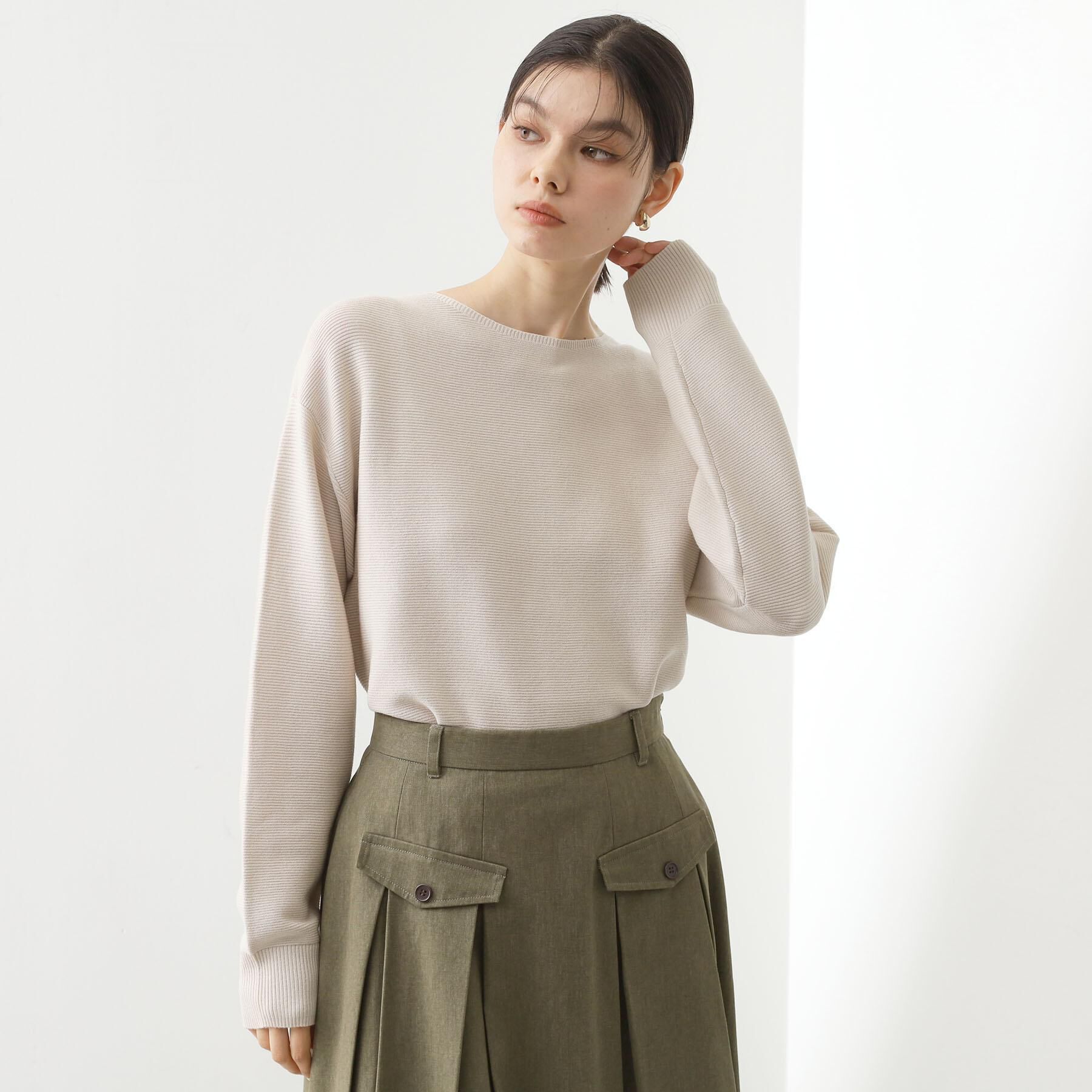 THE SHOP TK「【S-XLサイズ/選べる7色】どこから見ても美しい ガーターニット/毛玉になりにくい/洗濯機OK」|ニット・セーター|