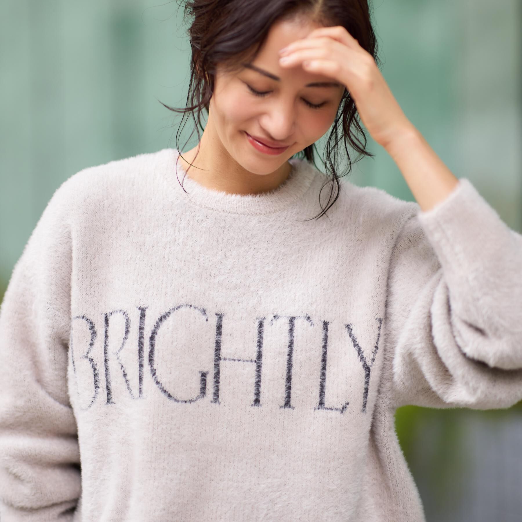 THE SHOP TK「ベルベットフェザー ロゴニットプルオーバー」|Tシャツ・カットソー|