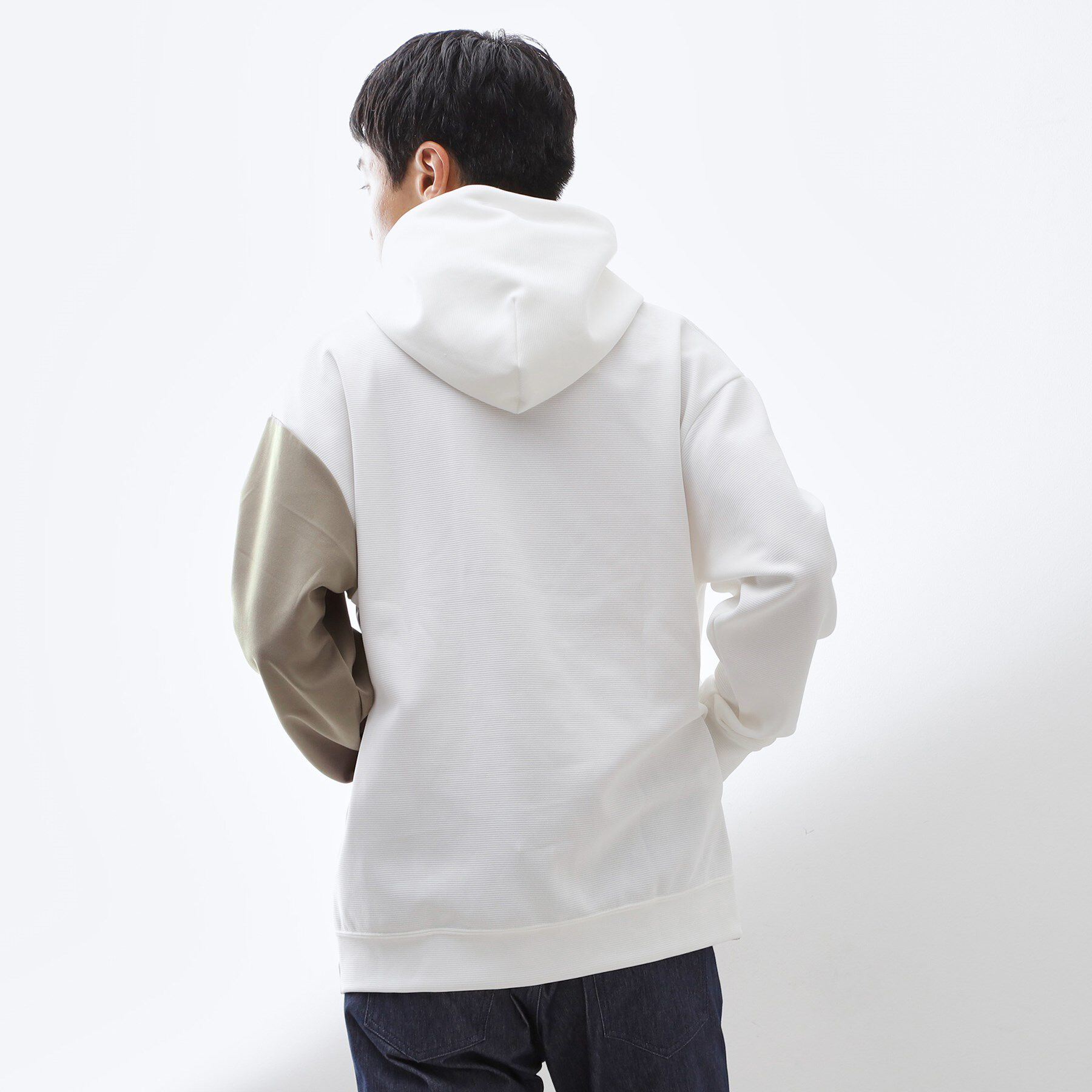 THE SHOP TK「【一枚で着映える】ポンチブロッキングパーカ 洗濯機OK」|パーカー|