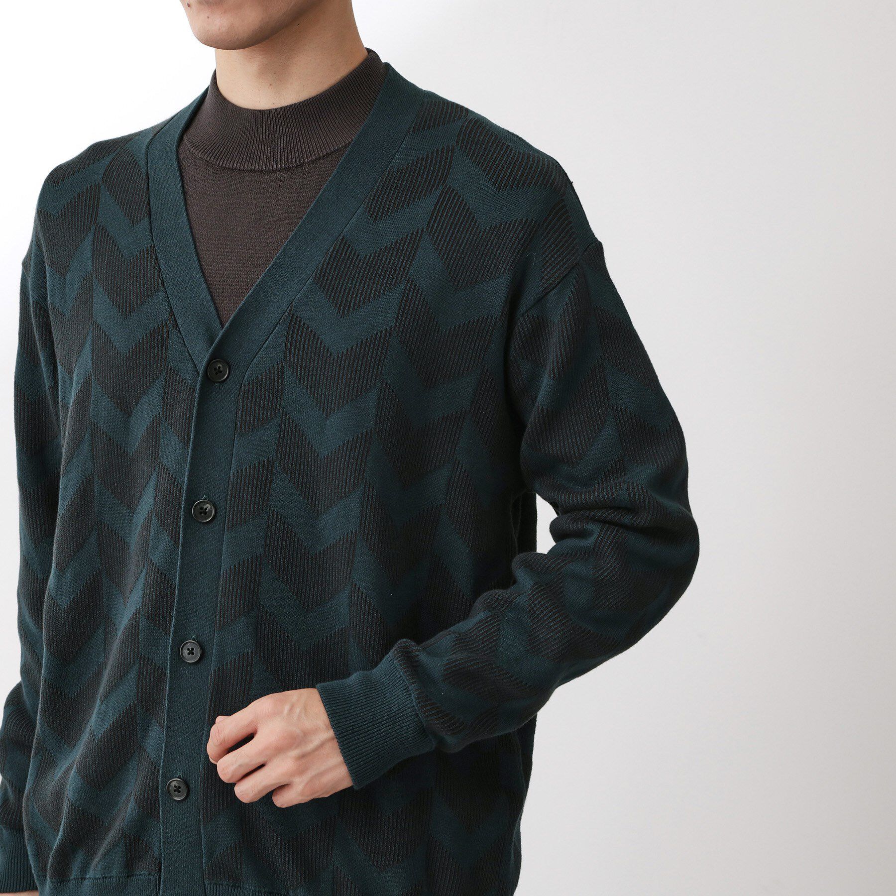 THE SHOP TK「ヘリンボンニットカーディガン」|カーディガン|