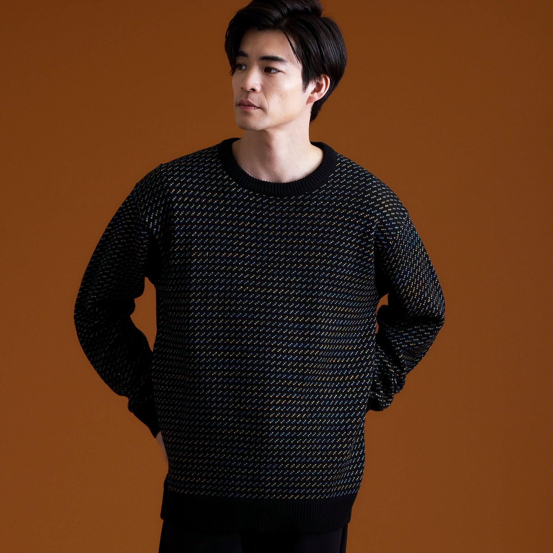 THE SHOP TK「バーズアイグラデーションニット 洗濯機OK／ユニセックスでおすすめ！」|ニット・セーター|