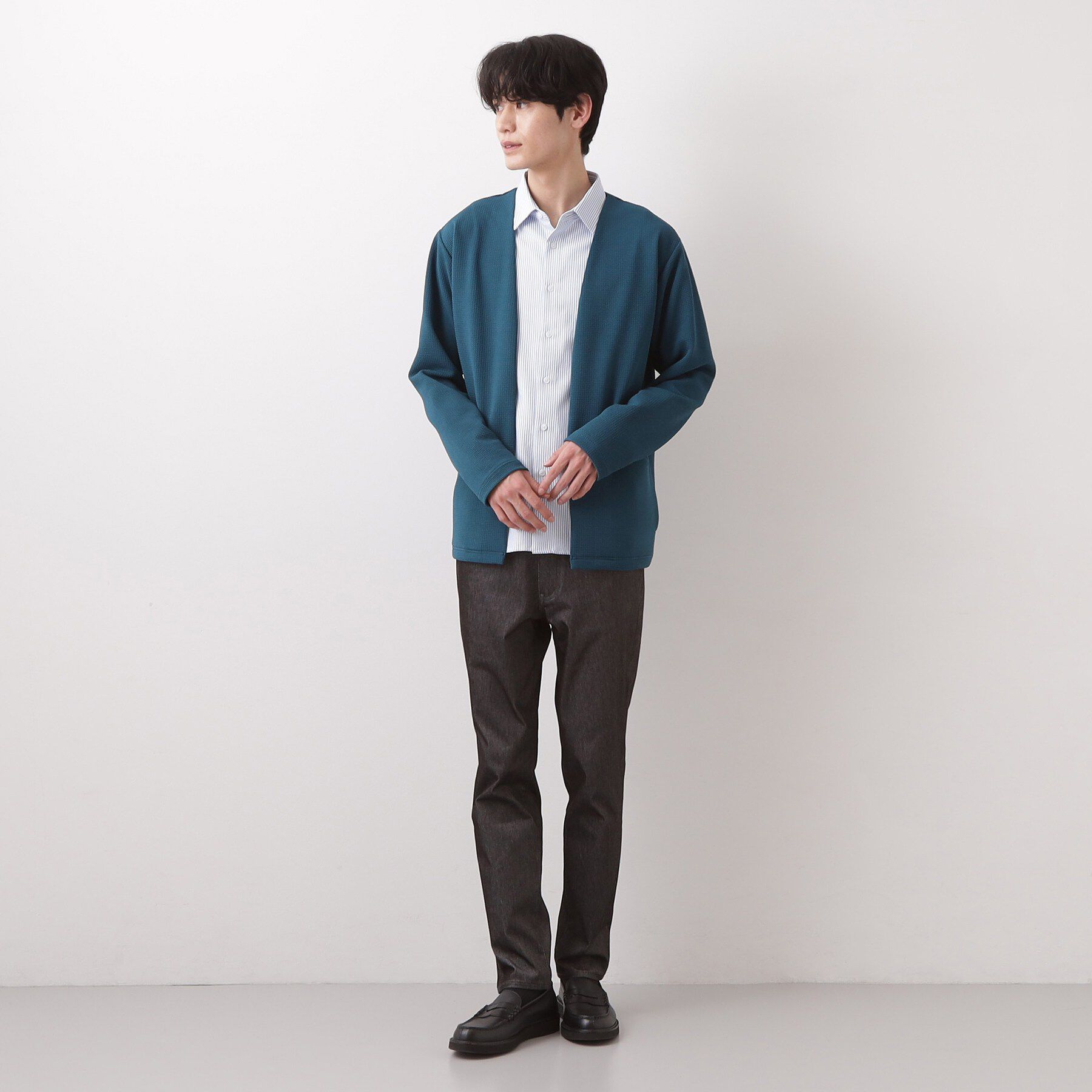 THE SHOP TK「カーディガン＋半袖Tシャツ セットアイテム 洗濯機OK」|カーディガン|