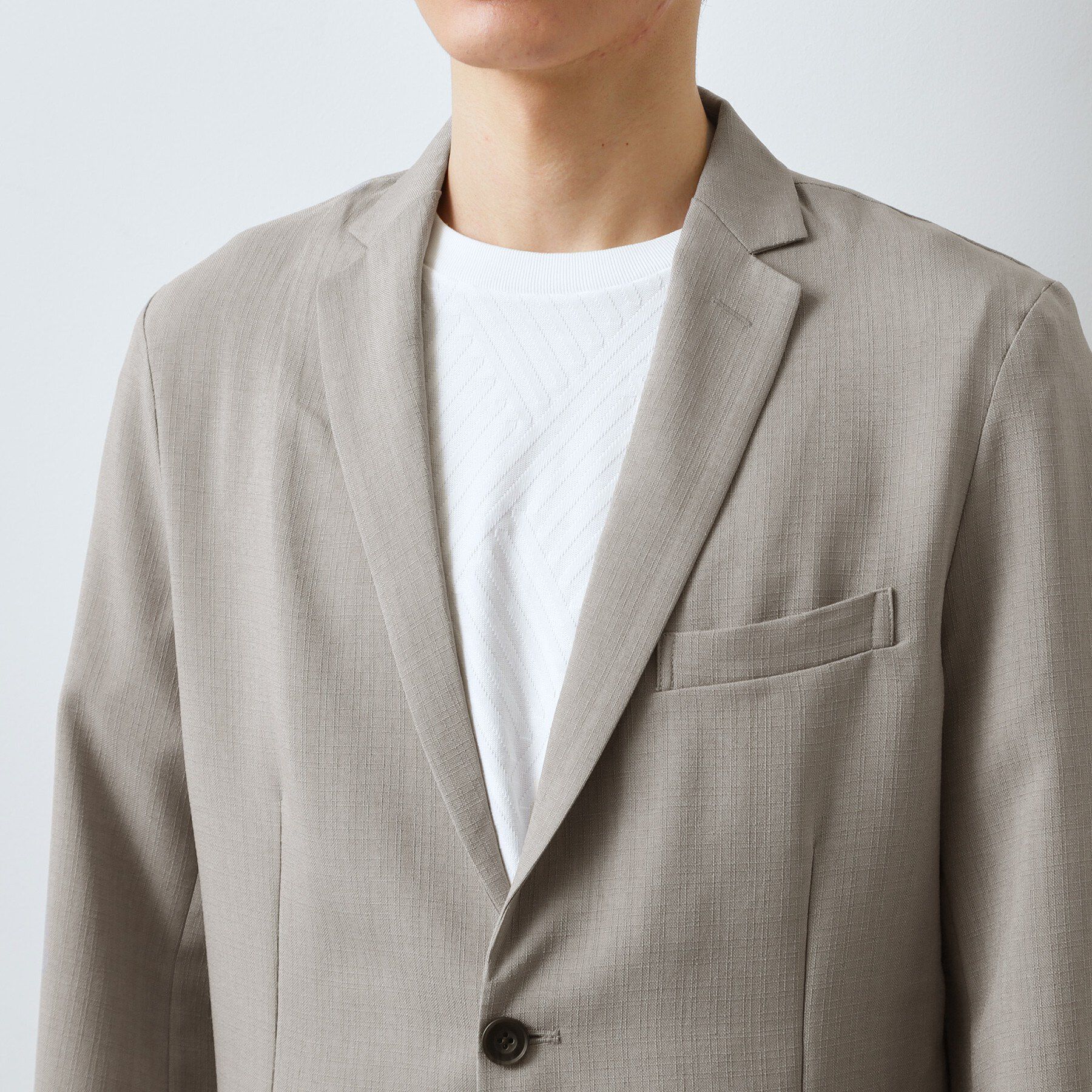 THE SHOP TK「【LINO FINE】リネンライク テーラードジャケット UVカット/イージーケア/吸水速乾/洗濯機」|テーラードジャケット|