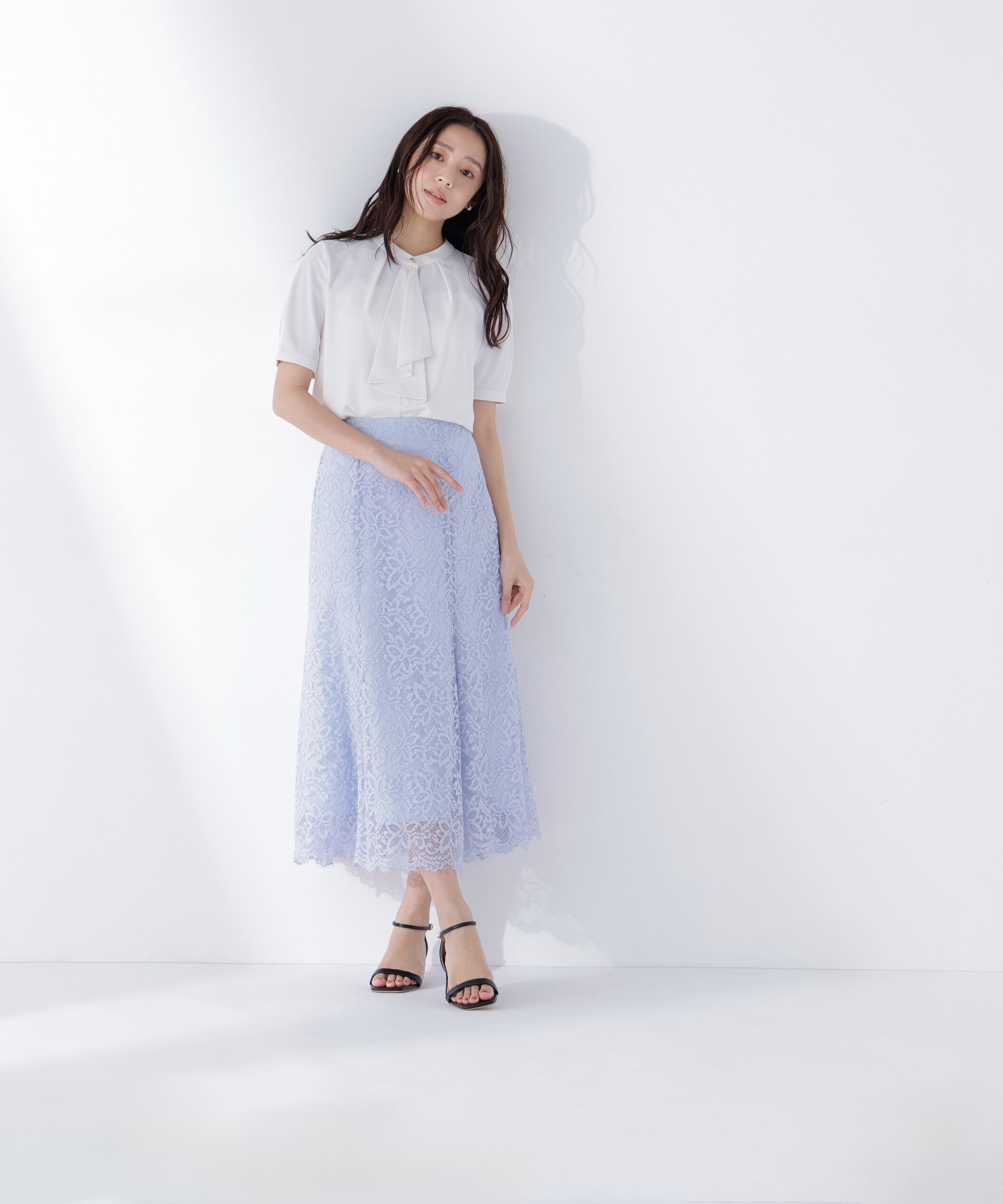  「ラッフルボウタイブラウス半袖」|シャツ・ブラウス|