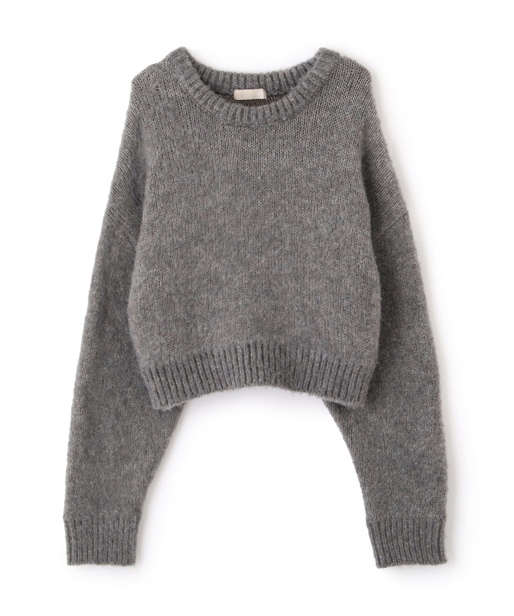  「ミックス起毛ショート丈ニット」|ニット・セーター|