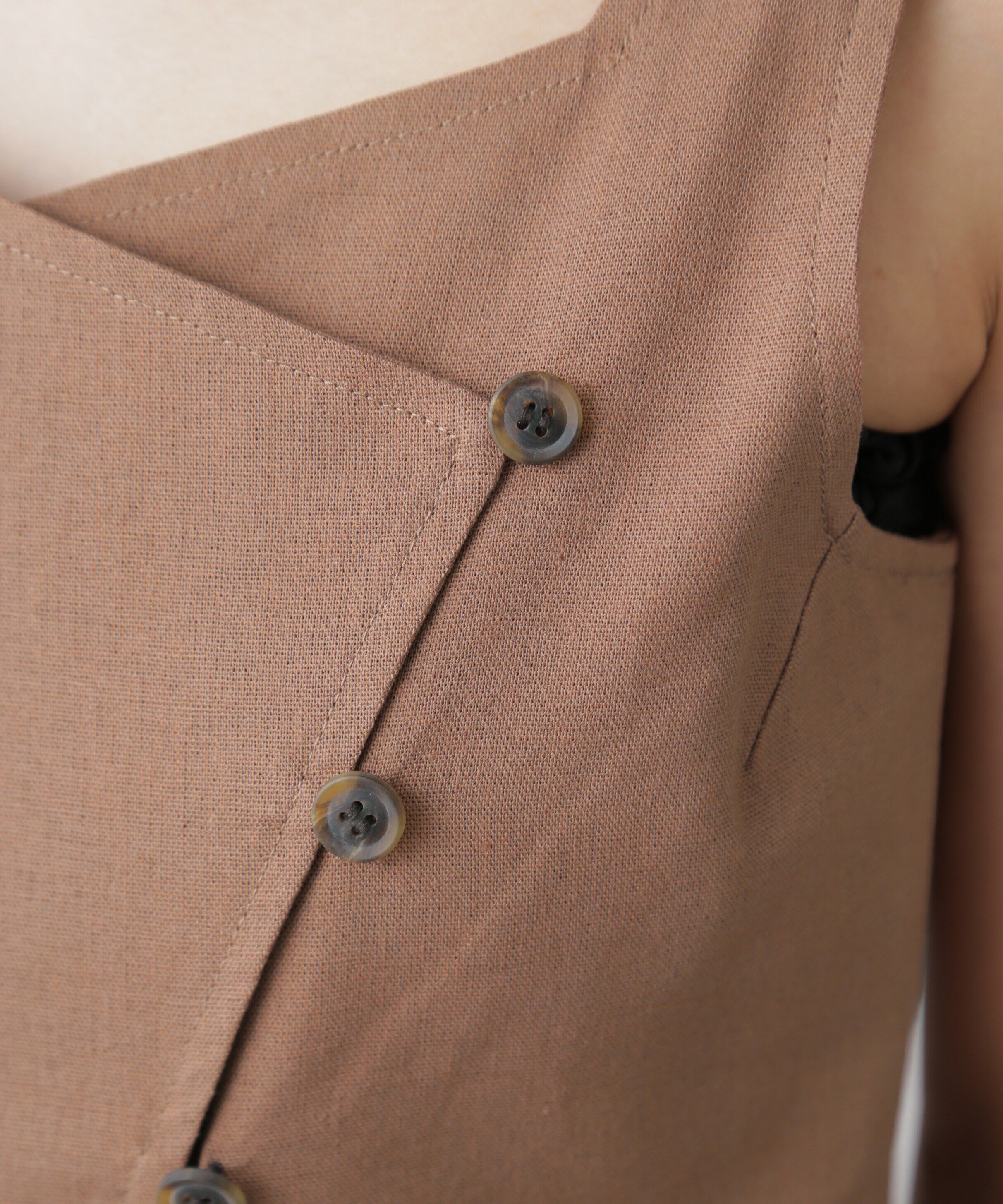  「リネンアシメボタンペプラムブラウス」|シャツ・ブラウス|