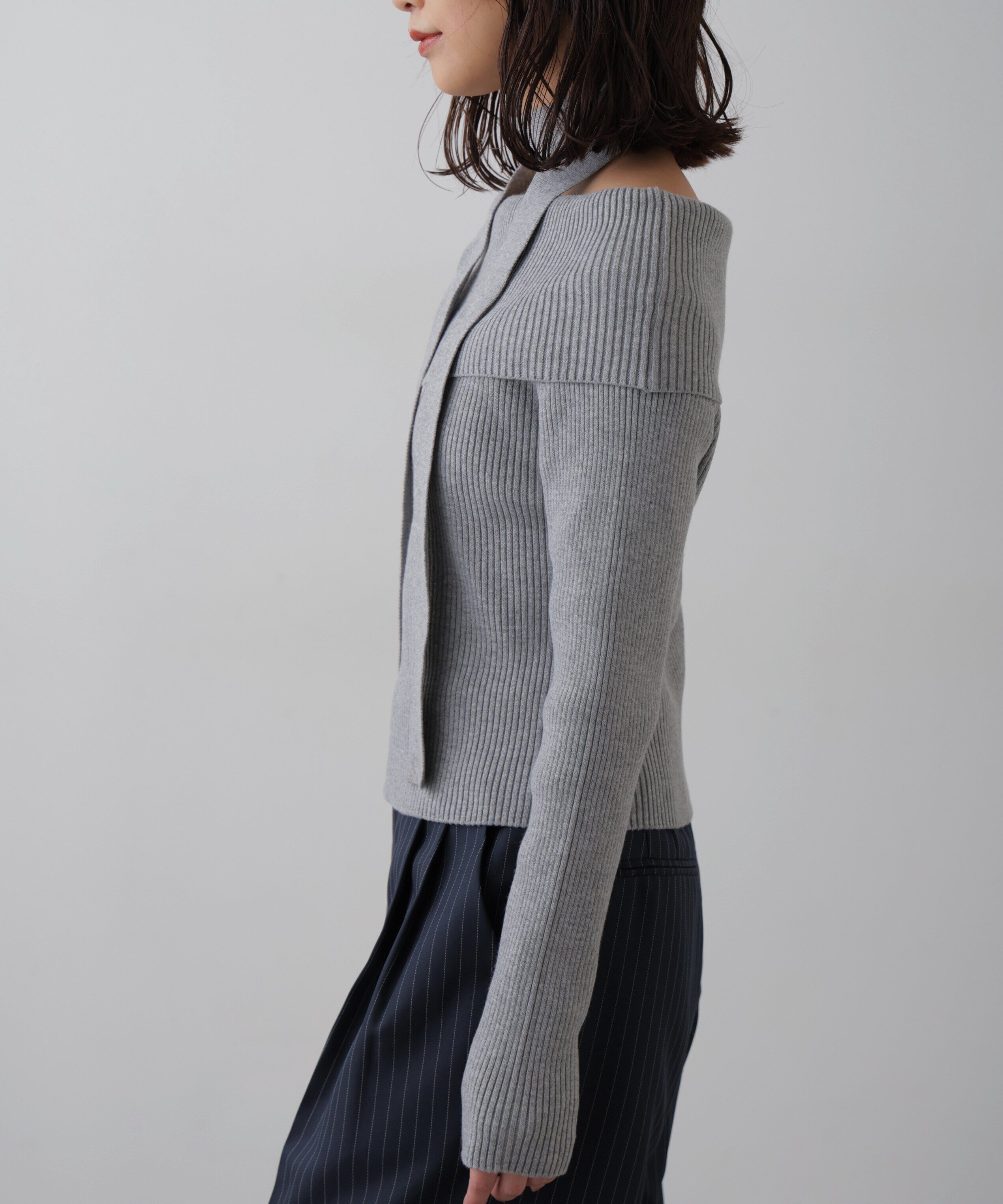  「チョーカー付きオフショルニット」|ニット・セーター|