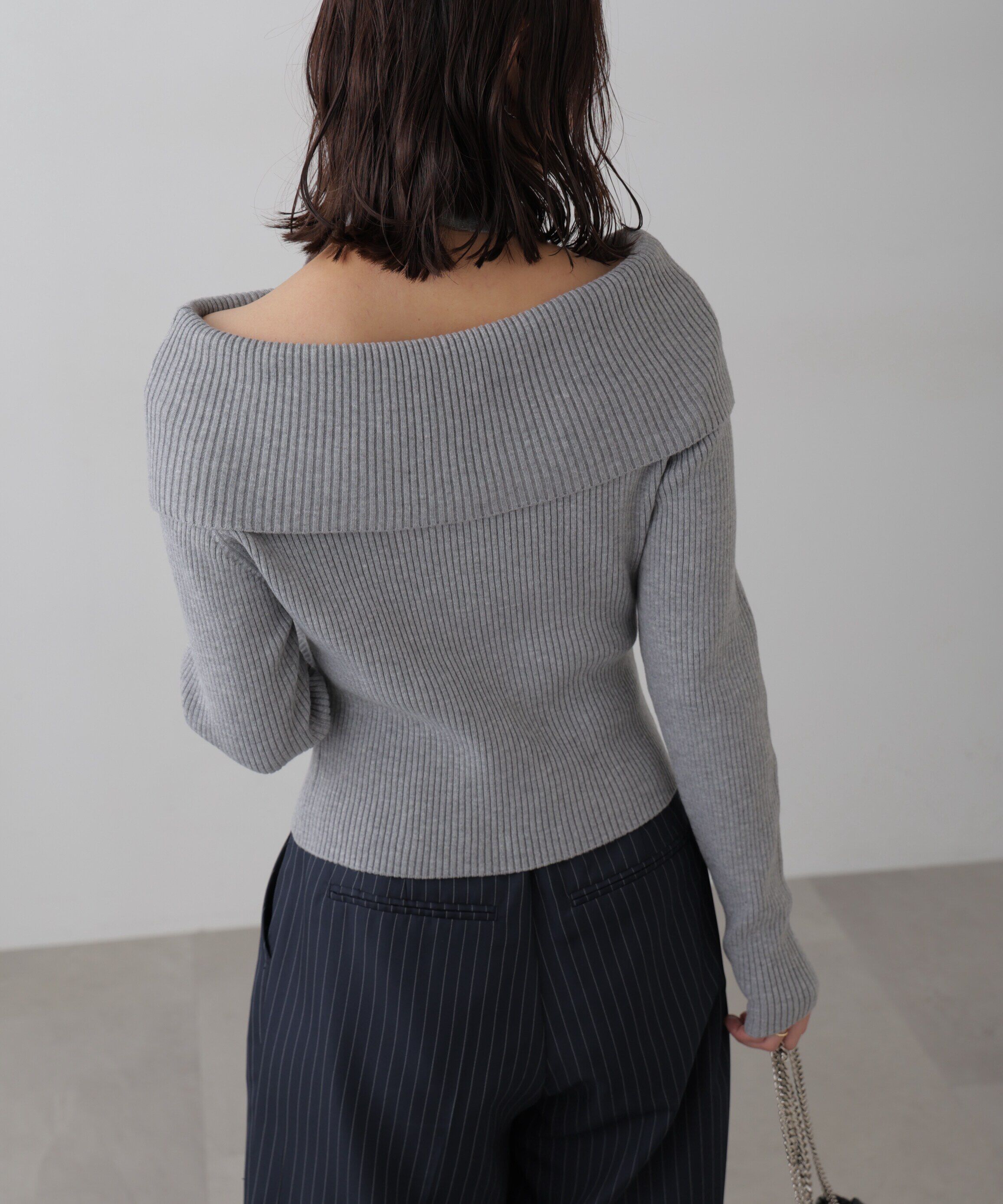  「チョーカー付きオフショルニット」|ニット・セーター|