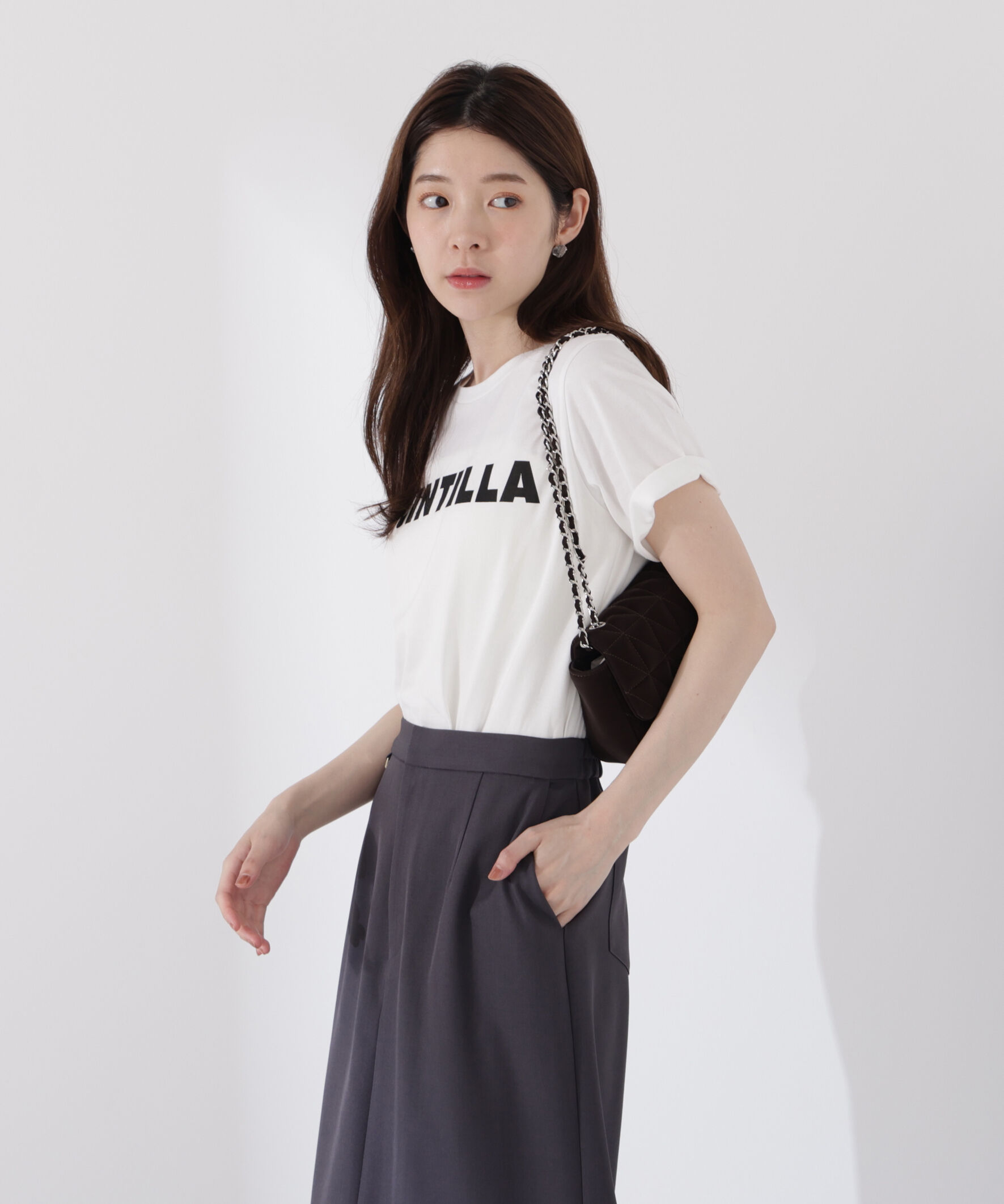 PROPORTION BODY DRESSING「＜ウォッシャブル＞ゴシックロゴTシャツ」|Tシャツ・カットソー|