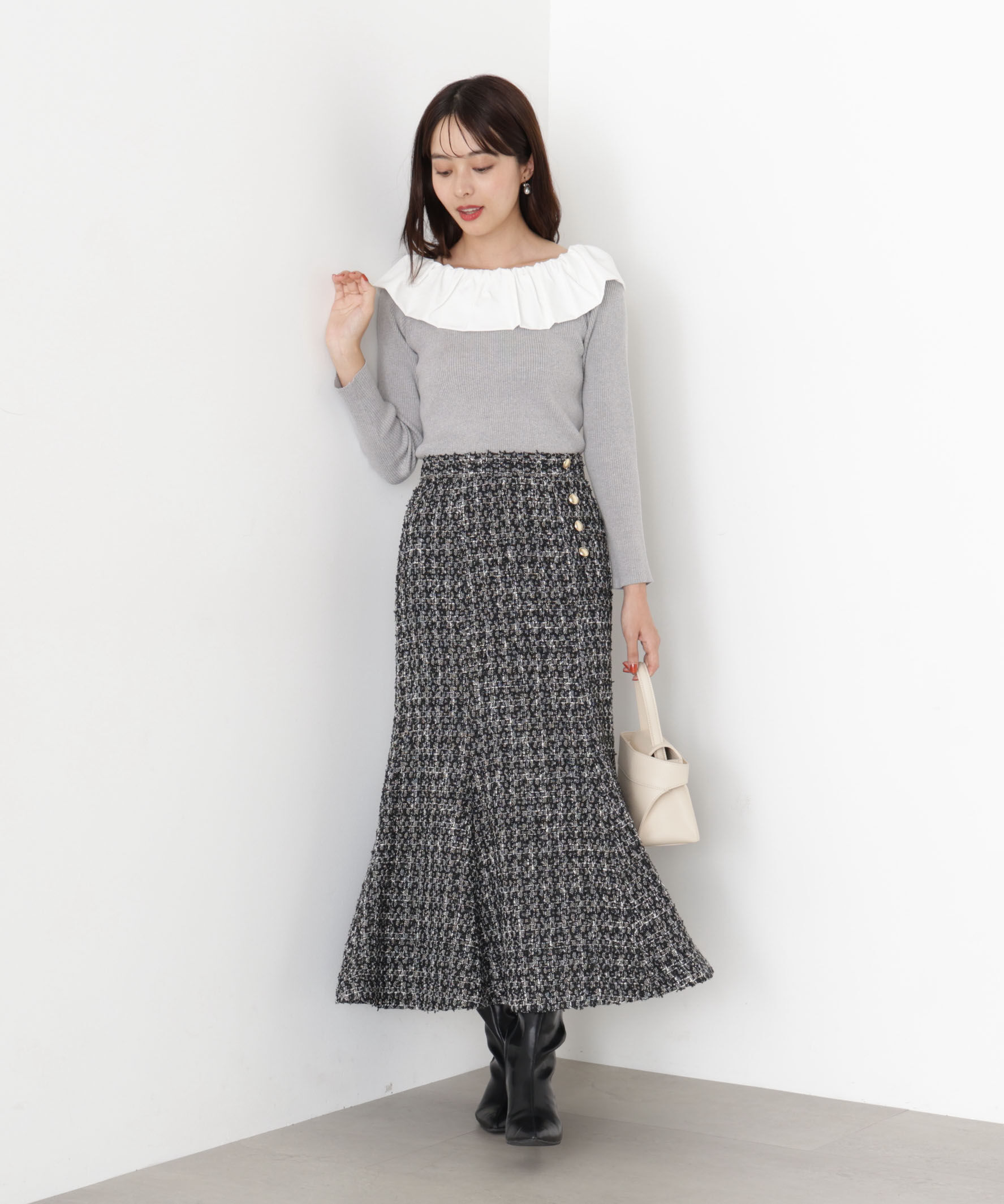 PROPORTION BODY DRESSING「ラメツイードマーメイドスカート 25AW」|スカート|
