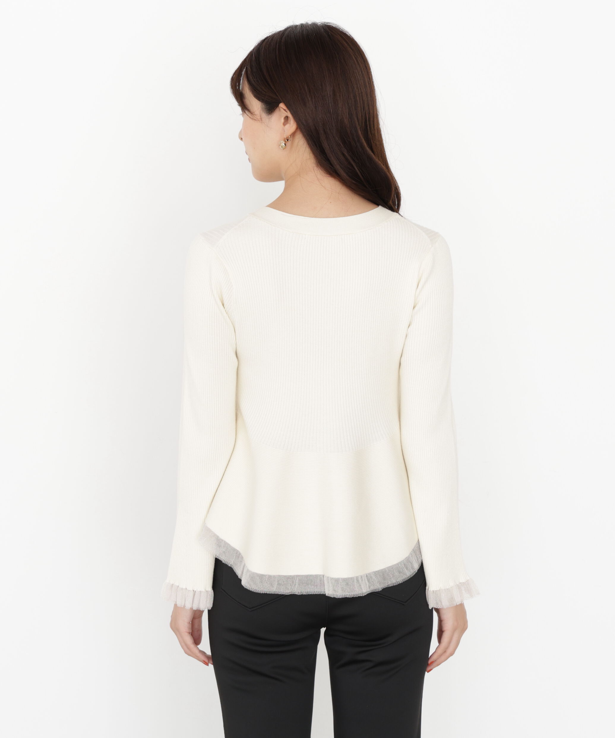 PROPORTION BODY DRESSING「シアー切り替えペプラムニット 25AW」|ニット・セーター|