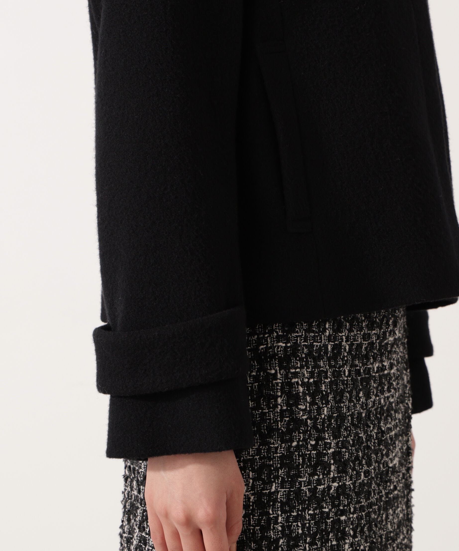 PROPORTION BODY DRESSING「モッサフードフェイクファーショートコート 25AW」|ブルゾン・スタジャン|