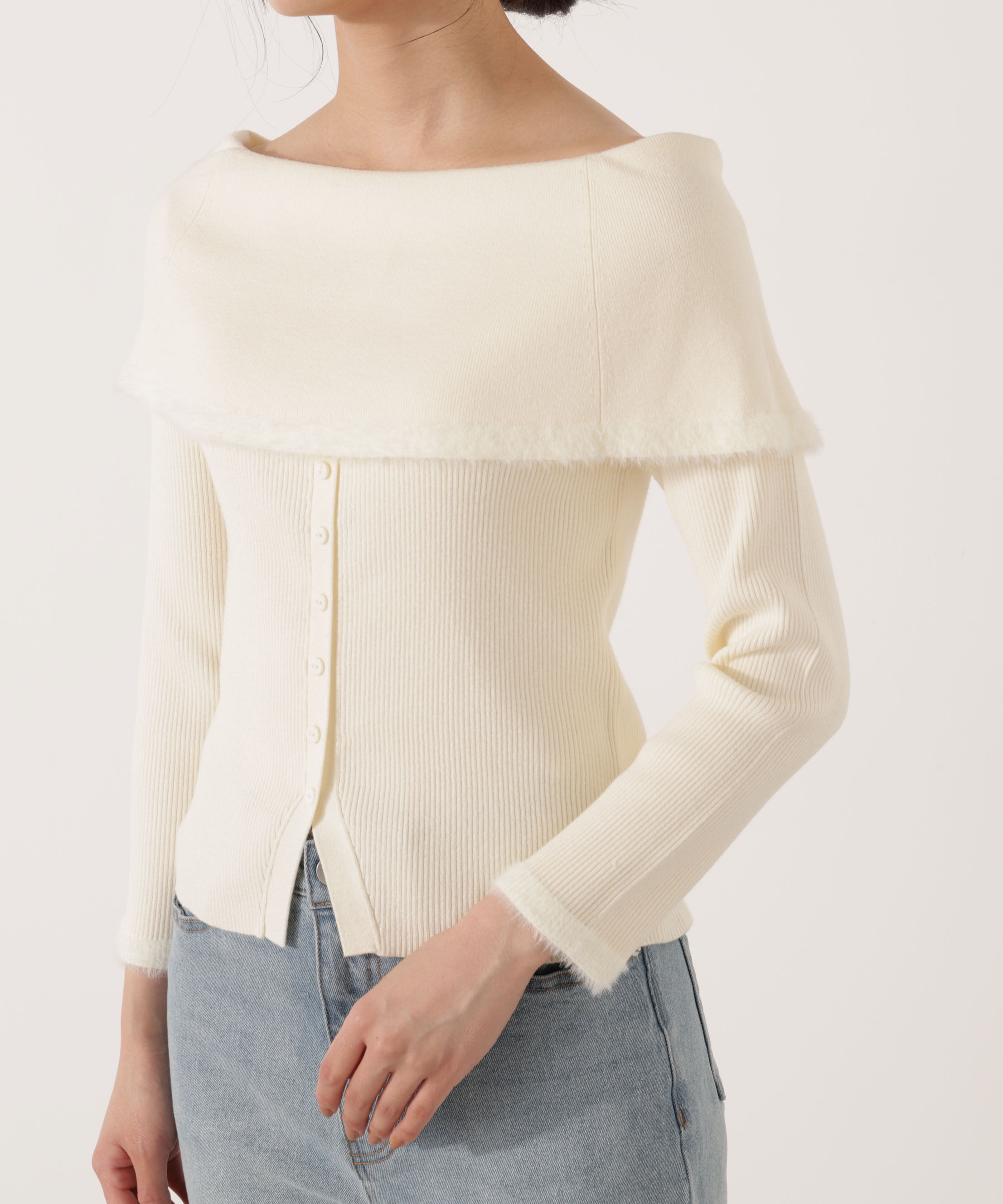 PROPORTION BODY DRESSING「ポイントフェザーオフショルニット」|ニット・セーター|