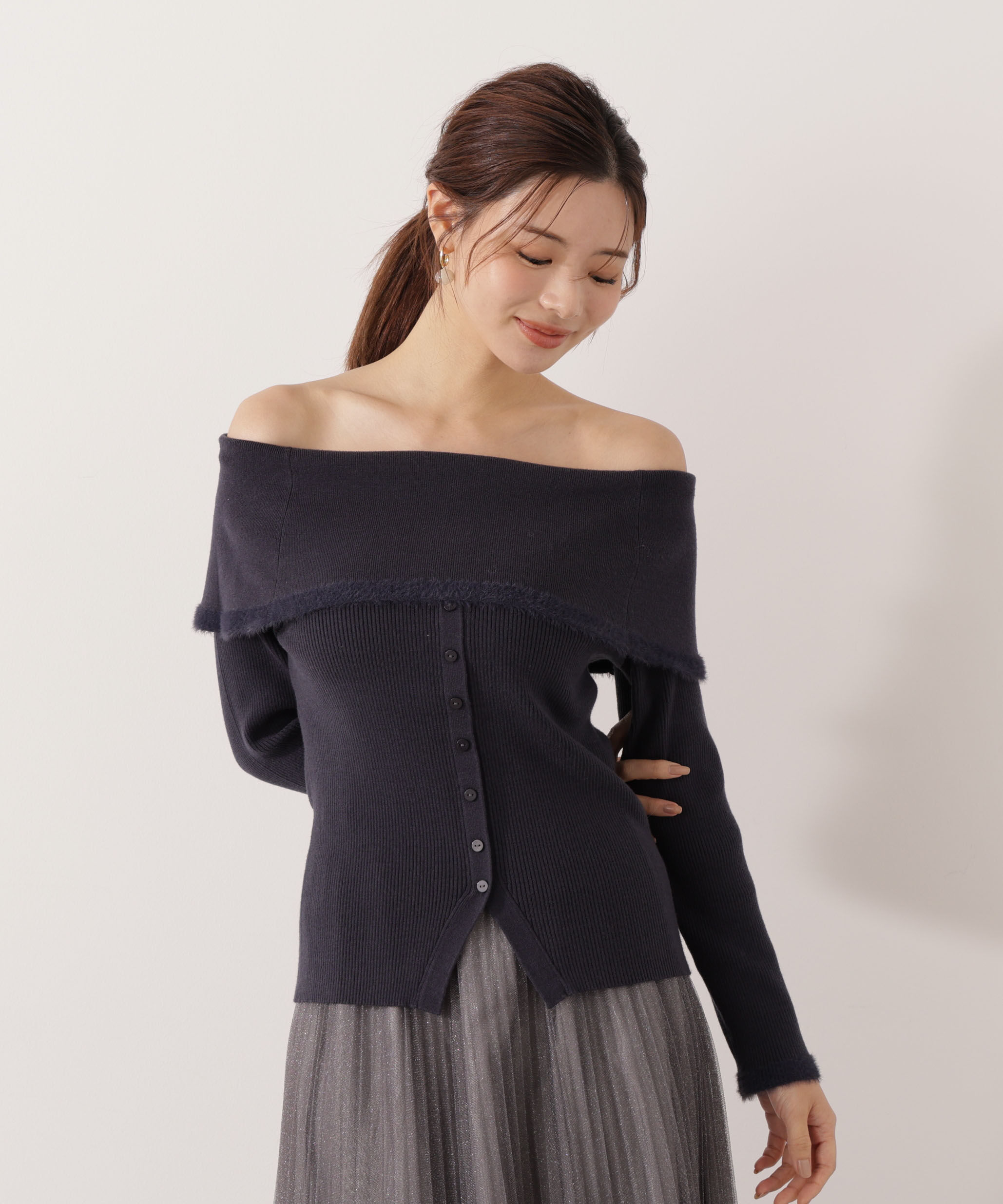 PROPORTION BODY DRESSING「ポイントフェザーオフショルニット」|ニット・セーター|