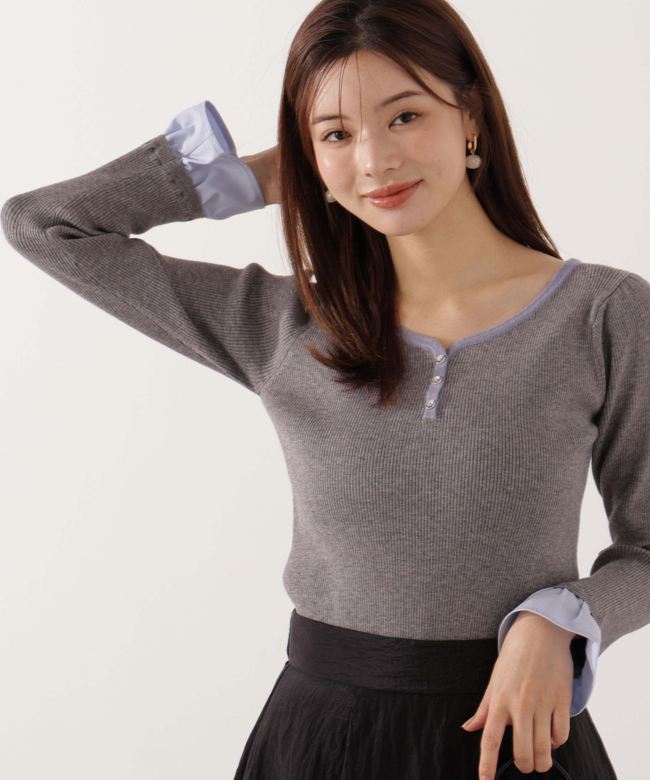 PROPORTION BODY DRESSING「異素材スリーブニット 25AW」|ニット・セーター|