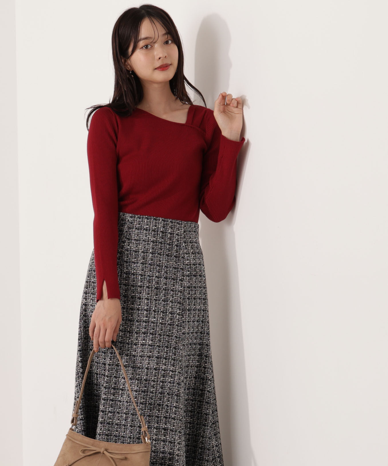 PROPORTION BODY DRESSING「アシメネックリブニット 25AW」|ニット・セーター|