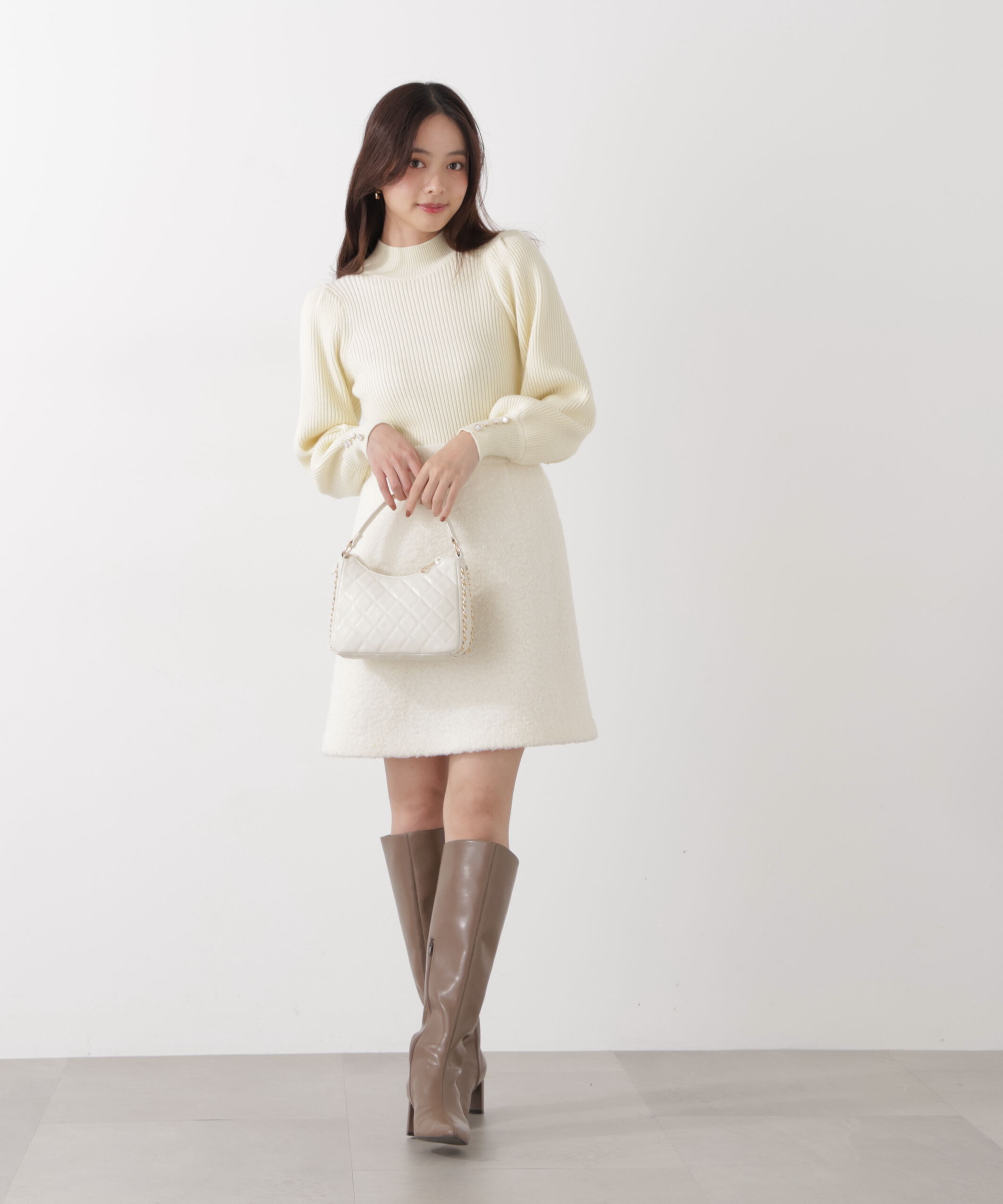 PROPORTION BODY DRESSING「ハイネックボリュームスリーブニット」|ニット・セーター|