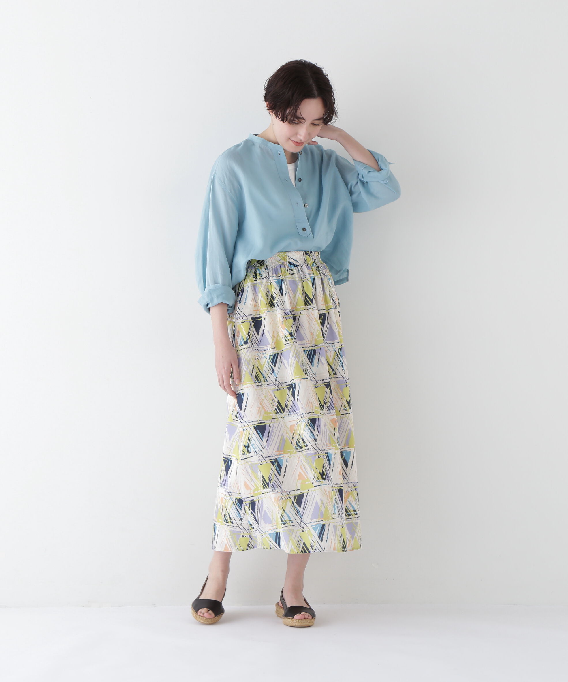  「◆ラミーバンドカラーシャツブラウス」|シャツ・ブラウス|