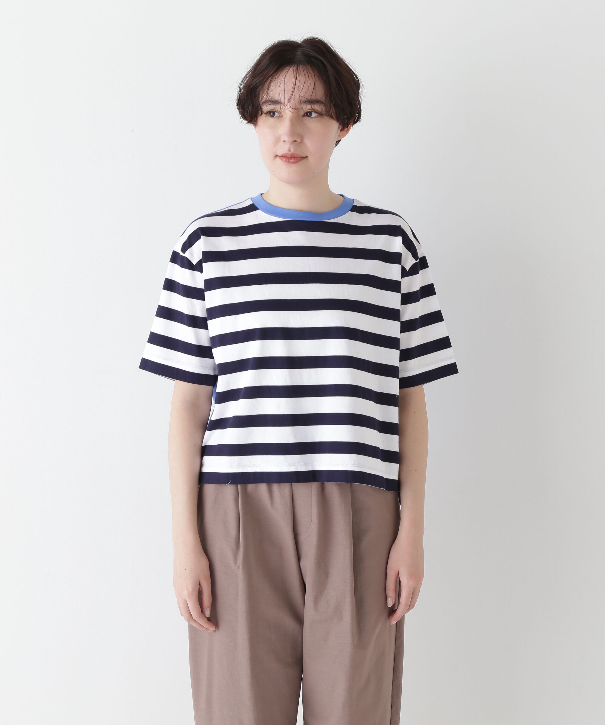  「◆シルケット天竺ボーダーカットソー」|Tシャツ・カットソー|