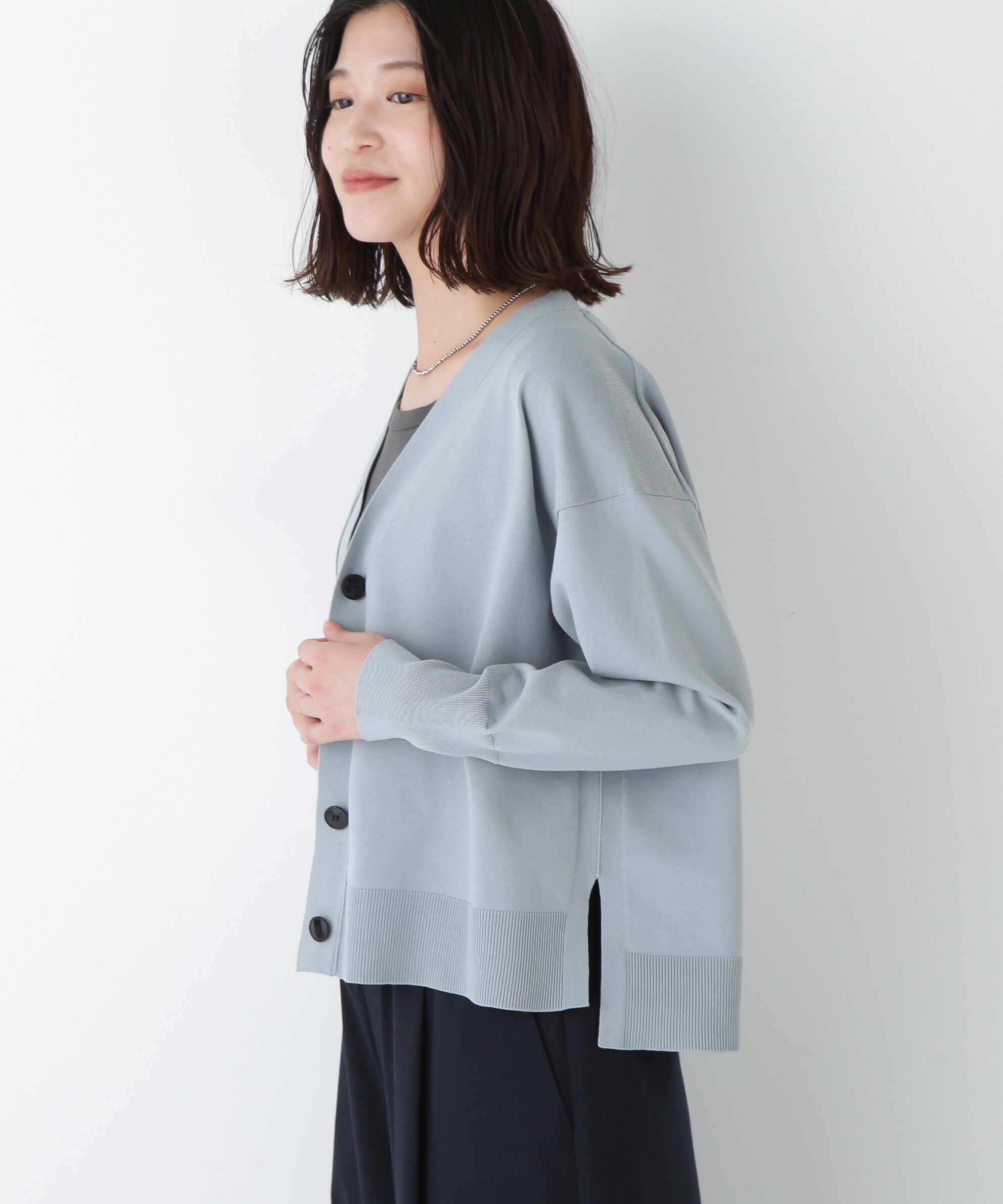  「◆オーガニックコットン混プレーティングカーディガン」|ニット・セーター|