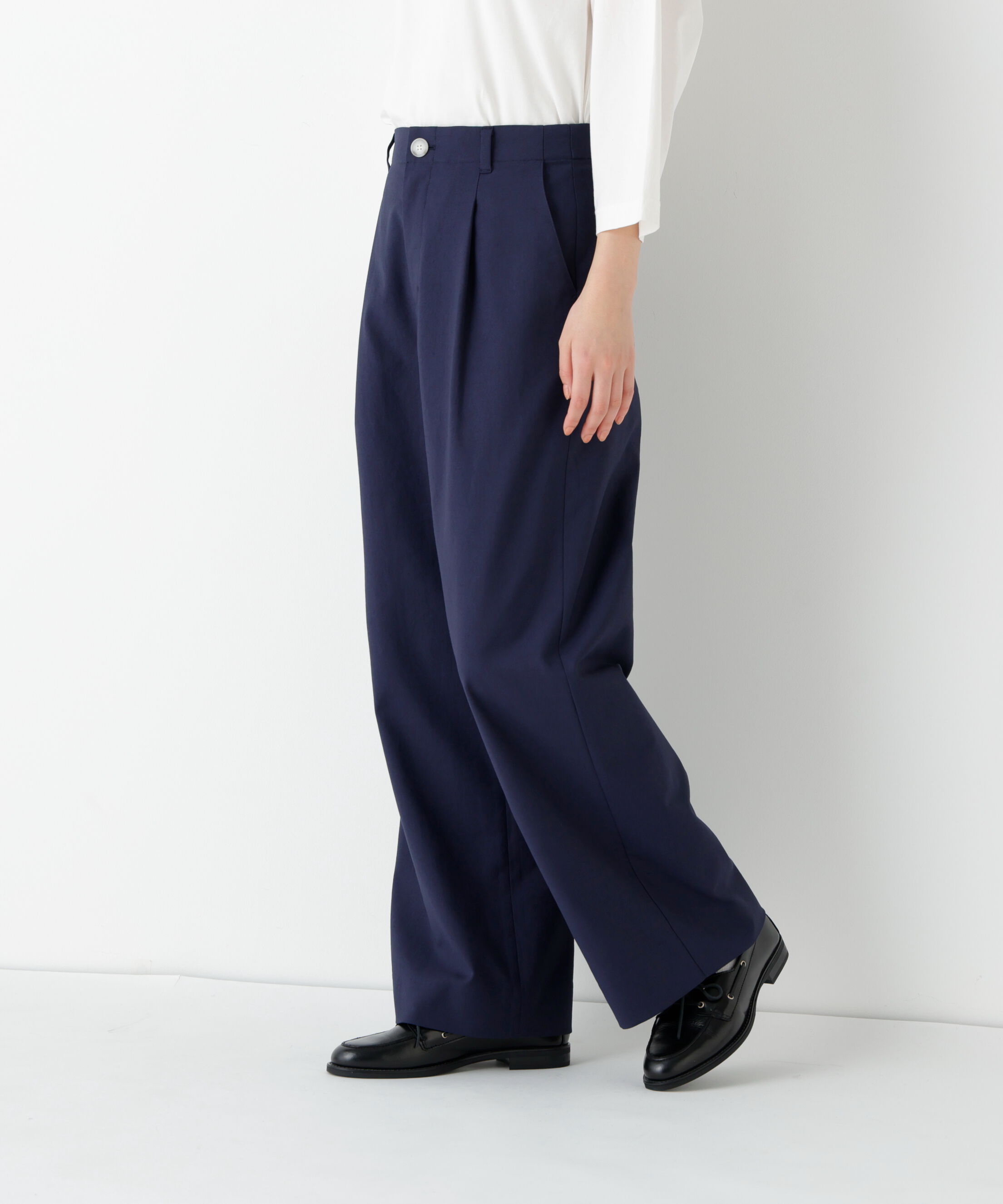  「◆麻調合繊タックセミワイドパンツ」|その他|