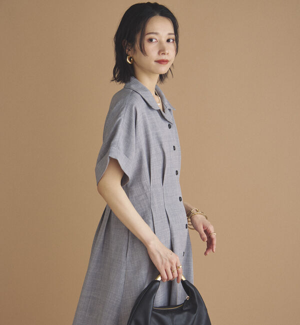 Doux archives「タックフレアシャツワンピース」|ワンピース|