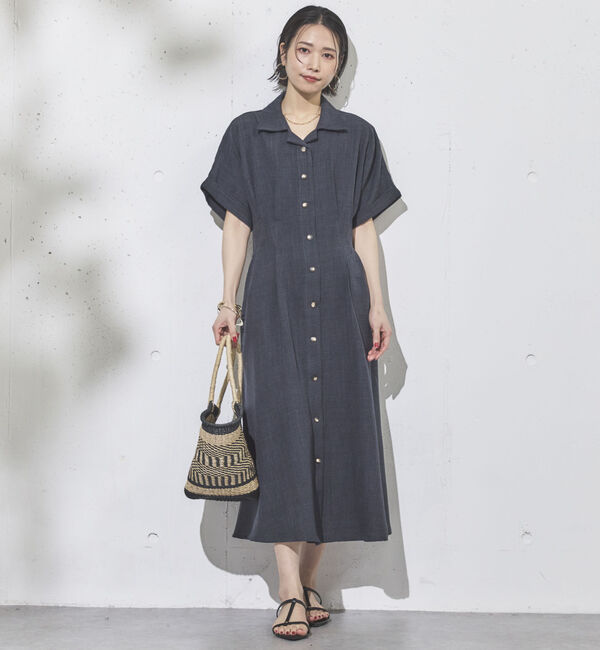 Doux archives「タックフレアシャツワンピース」|ワンピース|