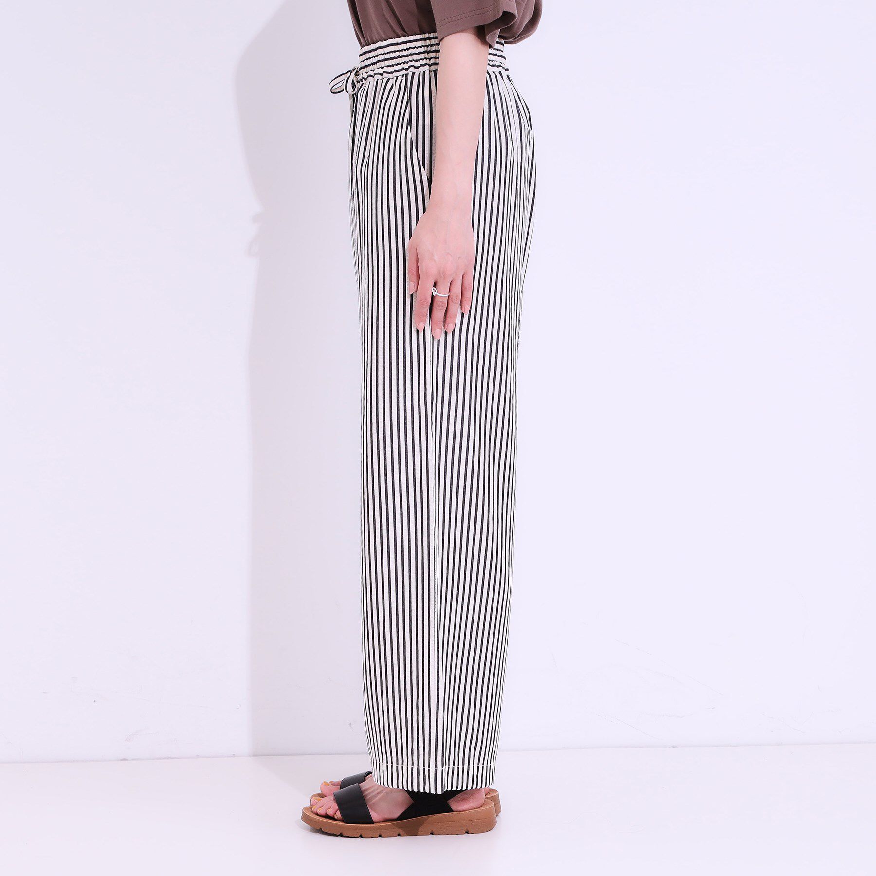 SHOO･LA･RUE「【セットアップ可能/ひんやり/吸水速乾】サッカーストライプイージーパンツ」|その他|