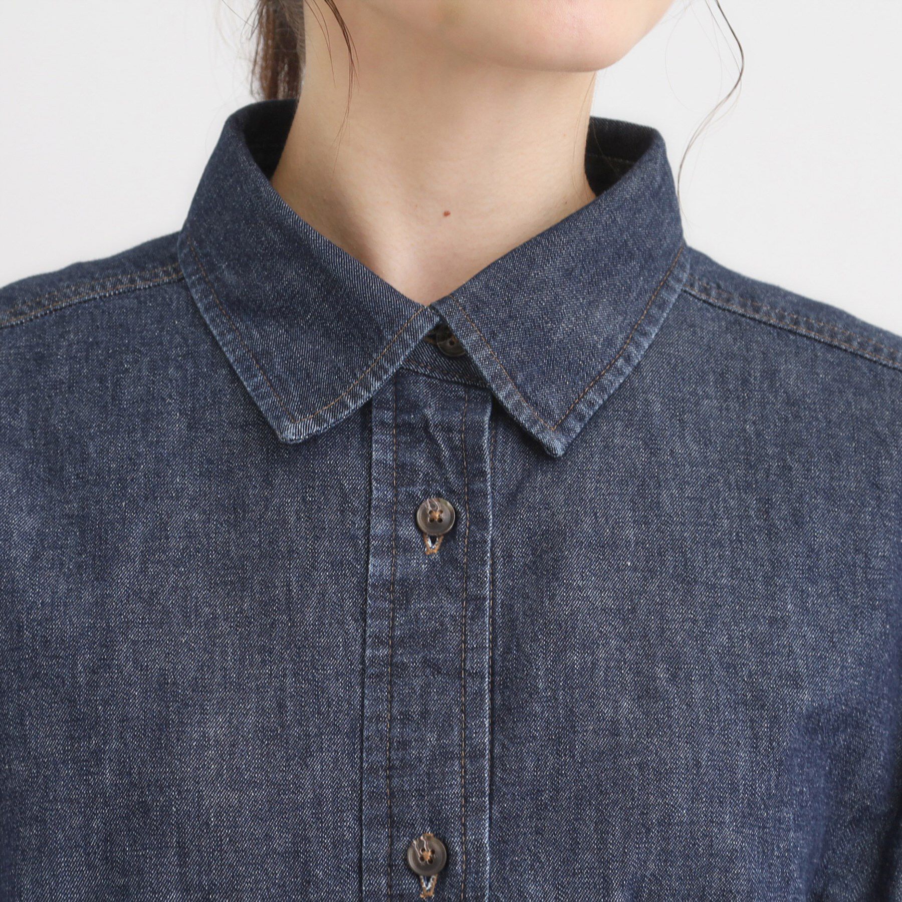 SHOO･LA･RUE「【S-LL】こなれ感をプラスする BIGポケットデニムシャツ」|シャツ・ブラウス|