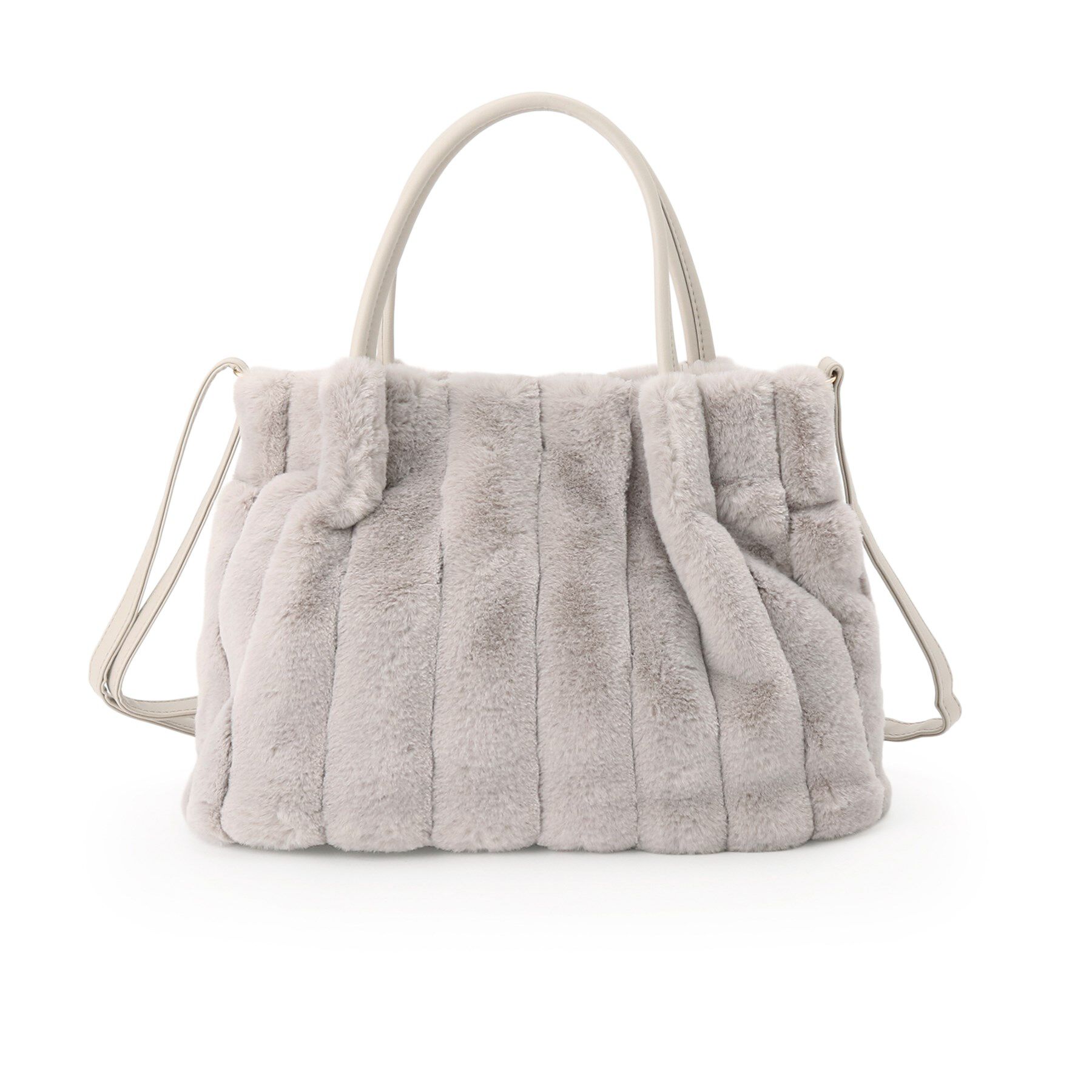 SHOO･LA･RUE「【高レビュー/2WAY】きれい見えで上品な ストライプファートートバッグ」|トートバッグ|